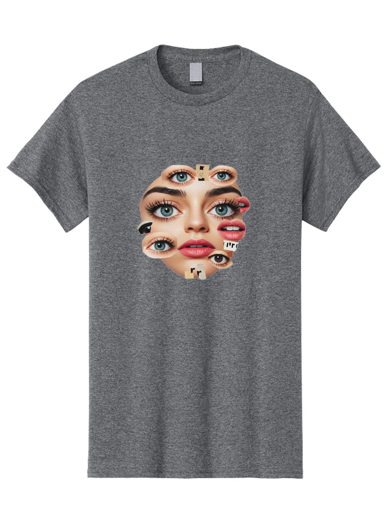 Facial-Features-Collage Men'S Graphic Tee, 100% Cotton, Comfortable Casual Summer Wear, Machine Washable, Vintage Camera, Old Camera, Antique Camera, Black Camera, Classic Photography, Photography Equipment, Nostalgic Device, Film Camera, Baq806 11