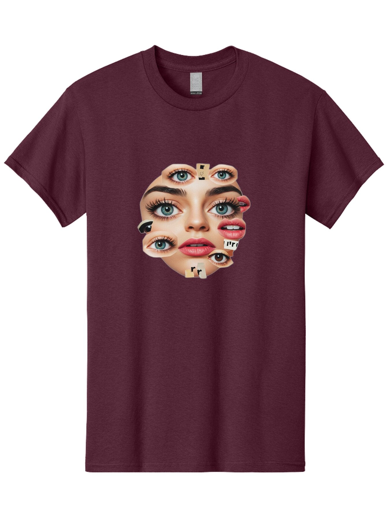 Facial-Features-Collage Men'S Graphic Tee, 100% Cotton, Comfortable Casual Summer Wear, Machine Washable, Vintage Camera, Old Camera, Antique Camera, Black Camera, Classic Photography, Photography Equipment, Nostalgic Device, Film Camera, Baq806 7