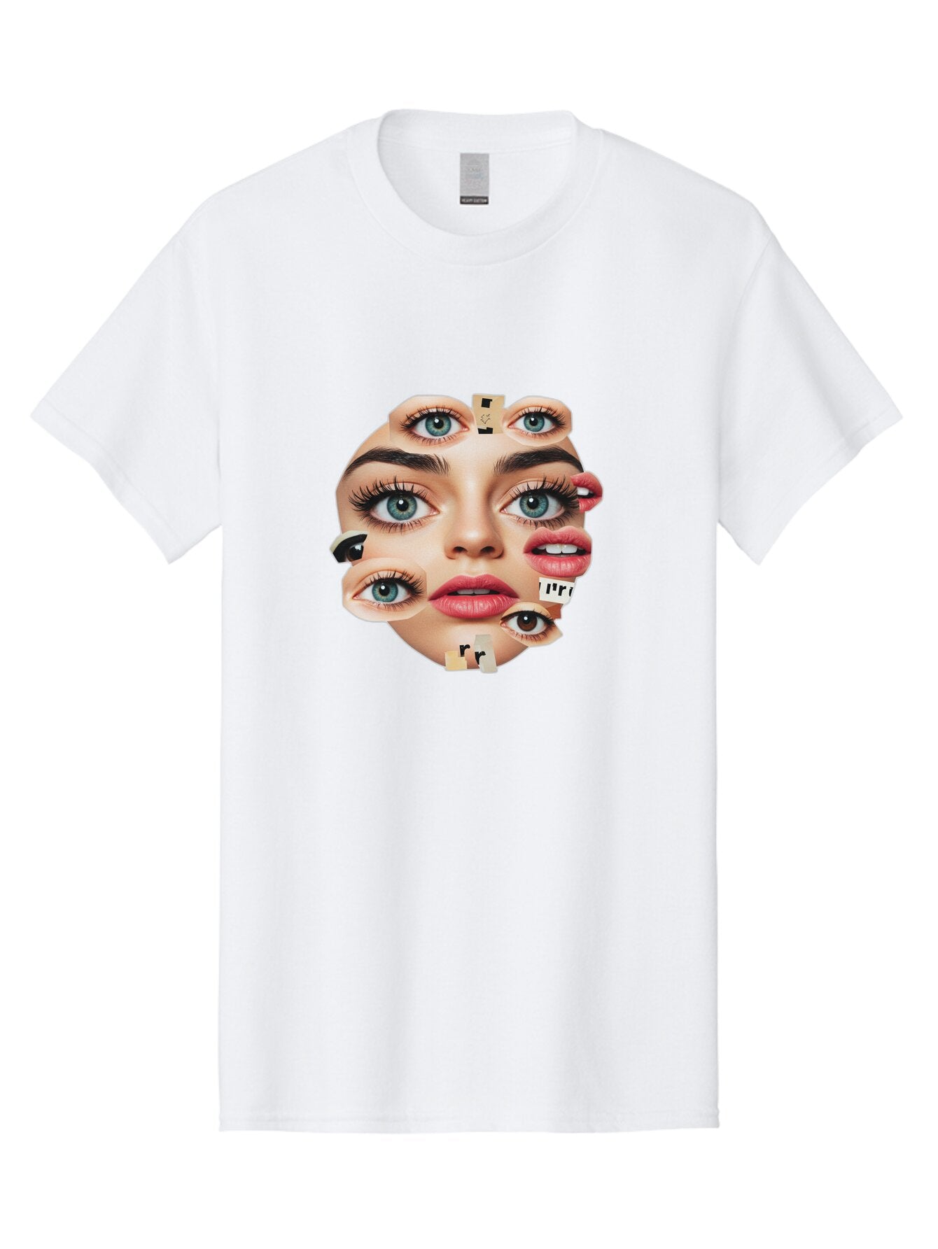Facial-Features-Collage Men'S Graphic Tee, 100% Cotton, Comfortable Casual Summer Wear, Machine Washable, Vintage Camera, Old Camera, Antique Camera, Black Camera, Classic Photography, Photography Equipment, Nostalgic Device, Film Camera, Baq806 6