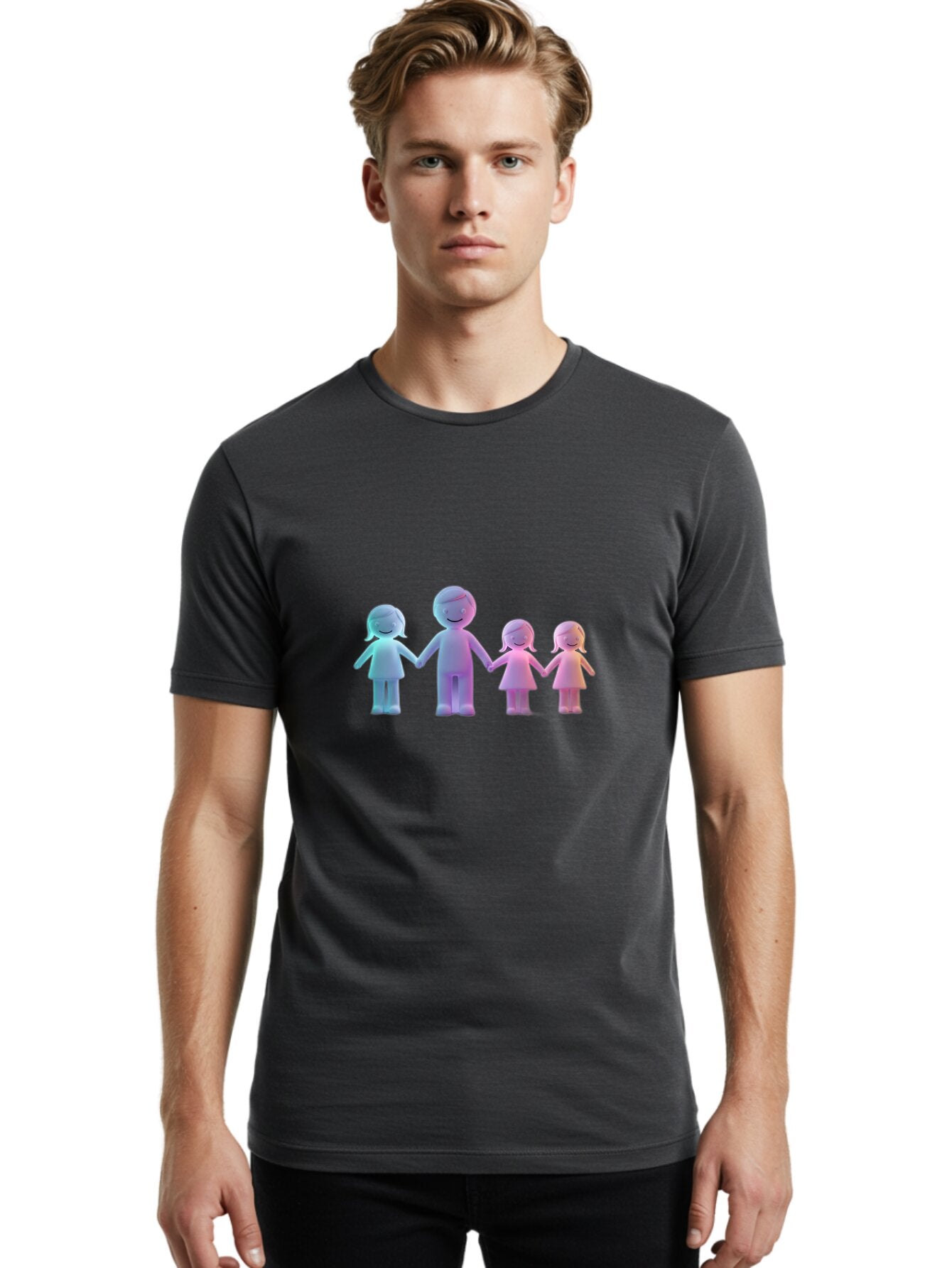 Family-Holding-Hands Men'S Graphic Tee, 100% Cotton, Comfortable Casual Summer Wear, Machine Washable, Vintage Camera, Old Camera, Antique Camera, Black Camera, Classic Photography, Photography Equipment, Nostalgic Device, Film Camera, Baq811 30