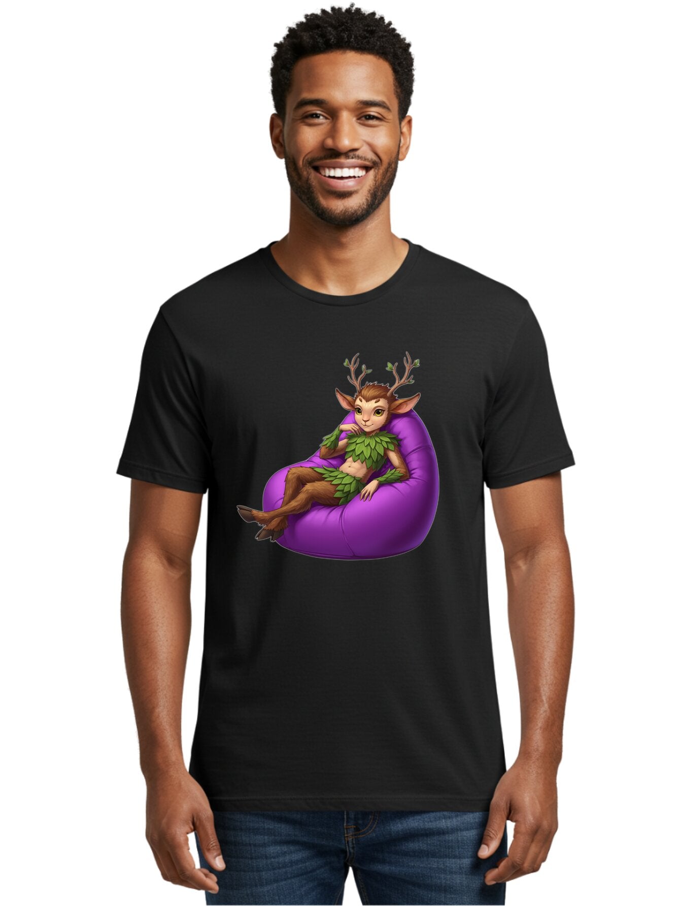 Faun-On-Bean-Bag Men'S Graphic Tee, 100% Cotton, Comfortable Casual Summer Wear, Machine Washable, Vintage Camera, Old Camera, Antique Camera, Black Camera, Classic Photography, Photography Equipment, Nostalgic Device, Film Camera, Camera Art Baq815 23