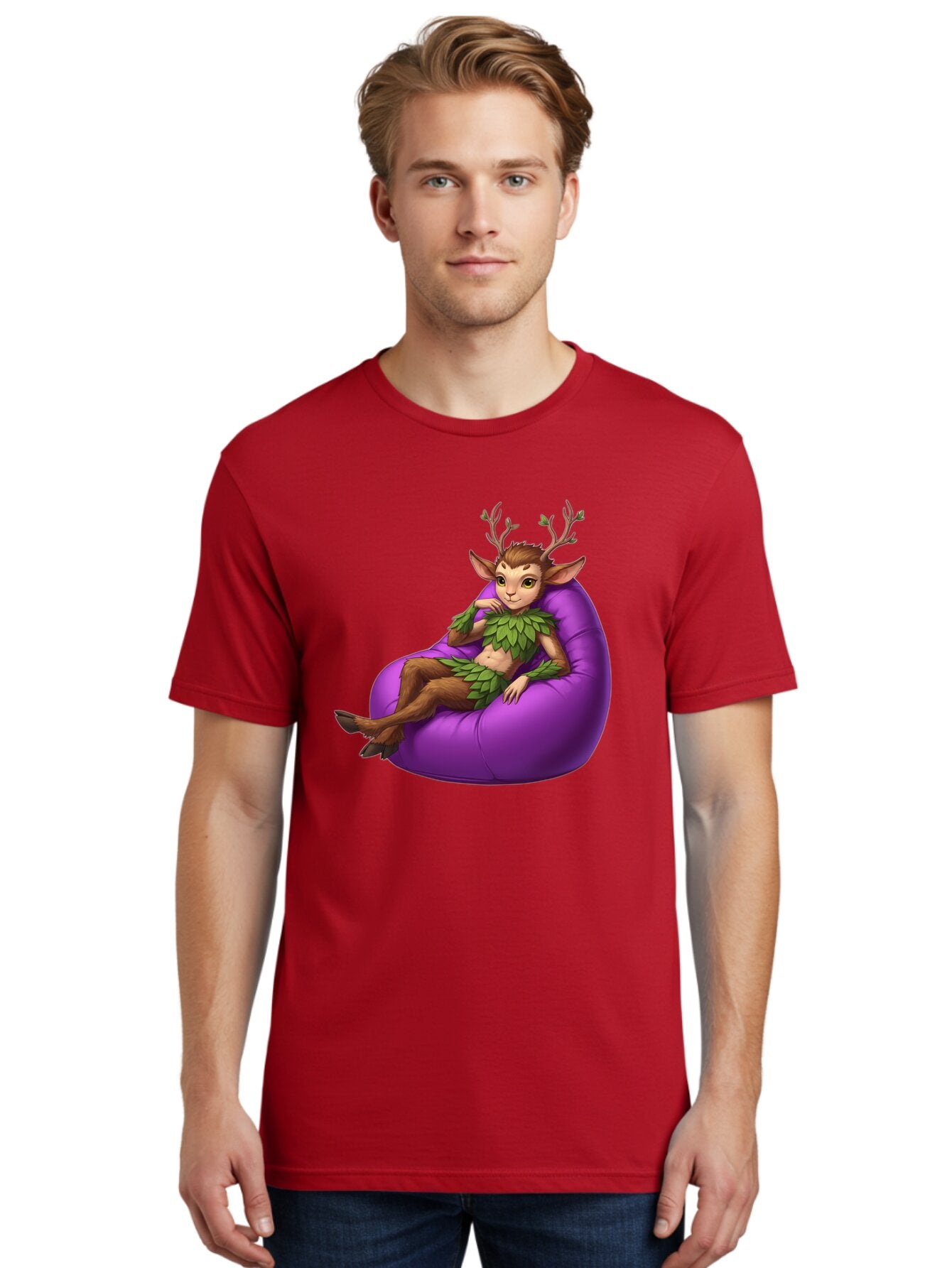Faun-On-Bean-Bag Men'S Graphic Tee, 100% Cotton, Comfortable Casual Summer Wear, Machine Washable, Vintage Camera, Old Camera, Antique Camera, Black Camera, Classic Photography, Photography Equipment, Nostalgic Device, Film Camera, Camera Art Baq815 19