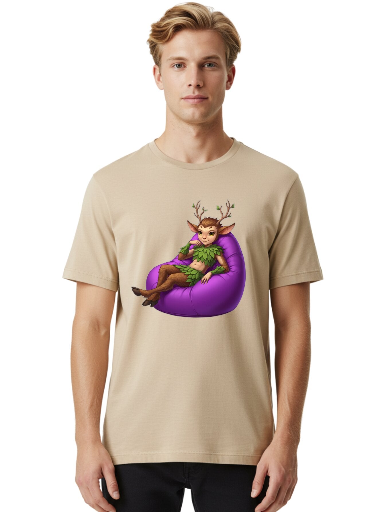 Faun-On-Bean-Bag Men'S Graphic Tee, 100% Cotton, Comfortable Casual Summer Wear, Machine Washable, Vintage Camera, Old Camera, Antique Camera, Black Camera, Classic Photography, Photography Equipment, Nostalgic Device, Film Camera, Camera Art Baq815 21