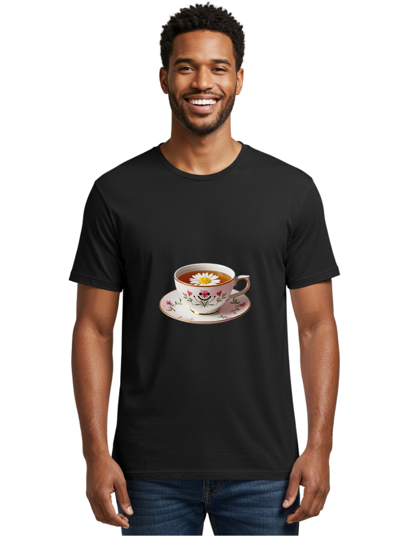 Floral-Teacup Men'S Graphic Tee, 100% Cotton, Comfortable Casual Summer Wear, Machine Washable, Vintage Camera, Old Camera, Antique Camera, Black Camera, Classic Photography, Photography Equipment, Nostalgic Device, Film Camera, Camera Art Baq823 16
