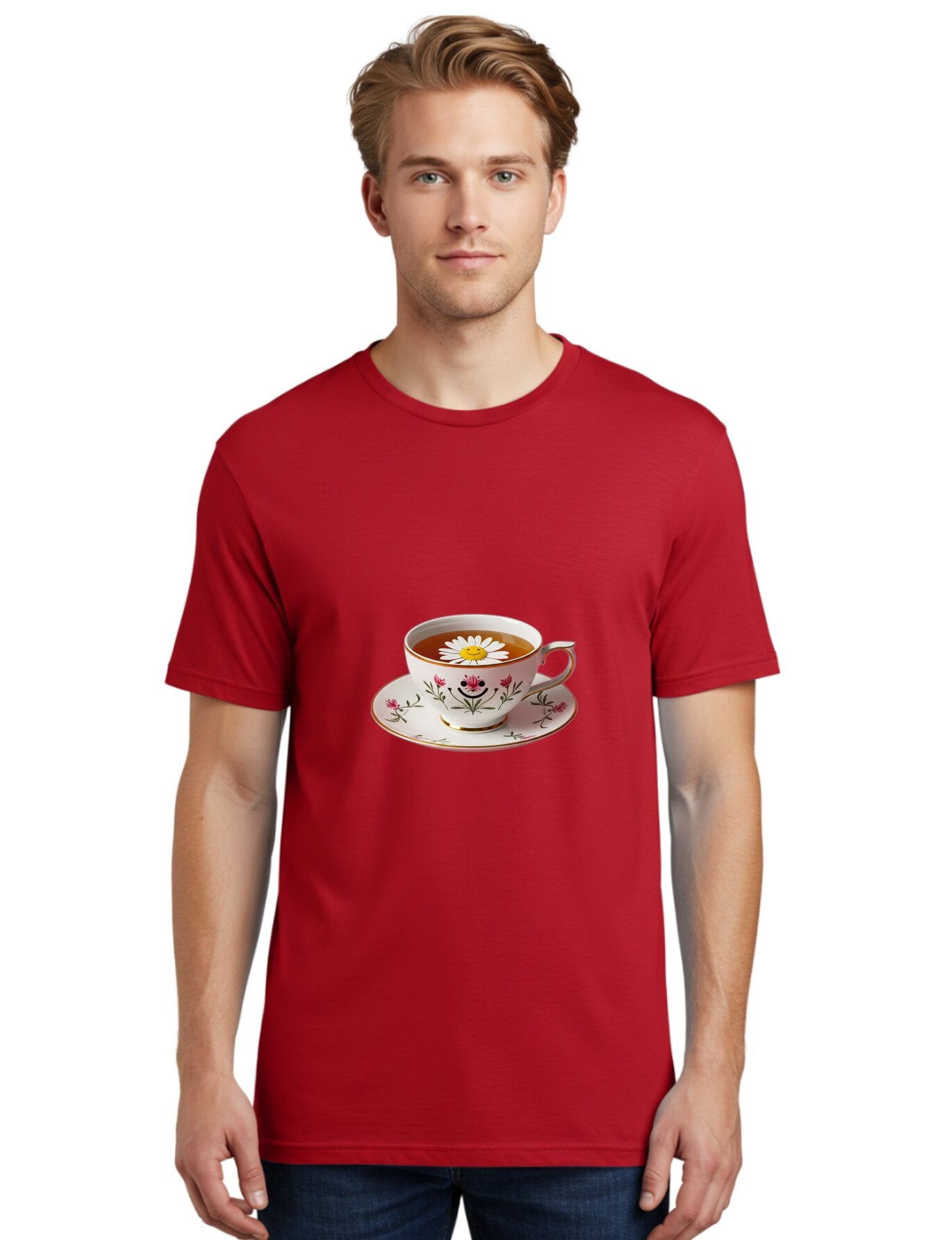 Floral-Teacup Men'S Graphic Tee, 100% Cotton, Comfortable Casual Summer Wear, Machine Washable, Vintage Camera, Old Camera, Antique Camera, Black Camera, Classic Photography, Photography Equipment, Nostalgic Device, Film Camera, Camera Art Baq823 20