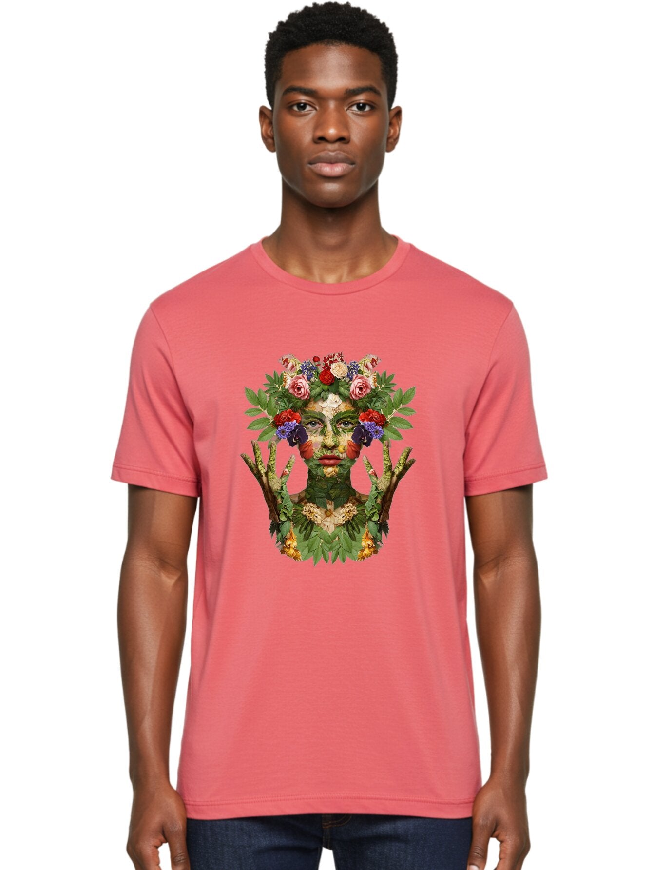 Floral-Woman Men'S Graphic Tee, 100% Cotton, Comfortable Casual Summer Wear, Machine Washable, Vintage Camera, Old Camera, Antique Camera, Black Camera, Classic Photography, Photography Equipment, Nostalgic Device, Film Camera, Camera Art Baq824 24