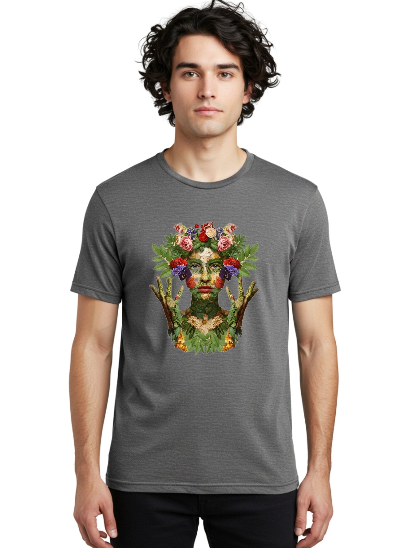 Floral-Woman Men'S Graphic Tee, 100% Cotton, Comfortable Casual Summer Wear, Machine Washable, Vintage Camera, Old Camera, Antique Camera, Black Camera, Classic Photography, Photography Equipment, Nostalgic Device, Film Camera, Camera Art Baq824 25