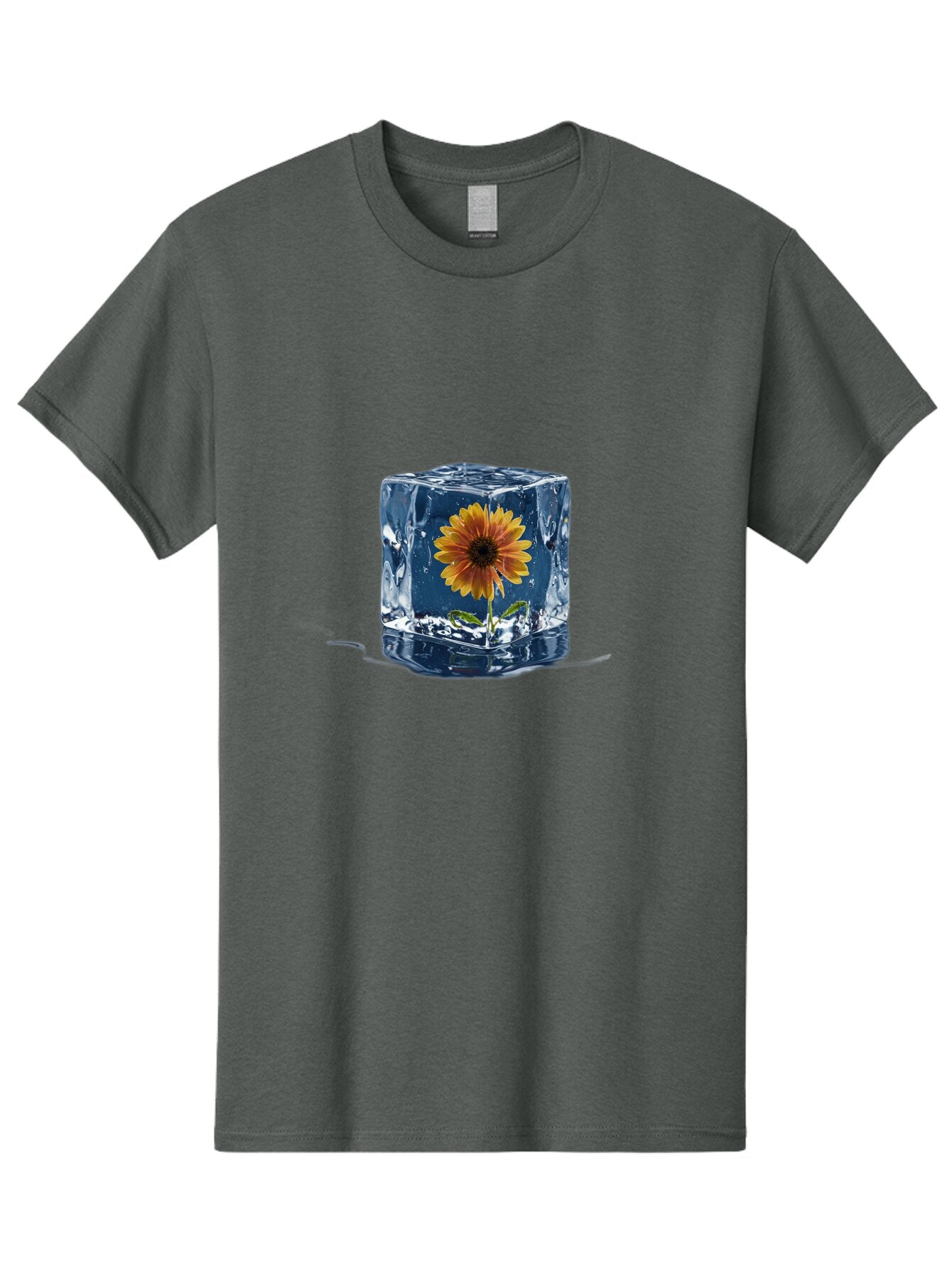 Flower-In-Ice-Cube Men'S Graphic Tee, 100% Cotton, Comfortable Casual Summer Wear, Machine Washable, Vintage Camera, Old Camera, Antique Camera, Black Camera, Classic Photography, Photography Equipment, Nostalgic Device, Film Camera, Baq825 5