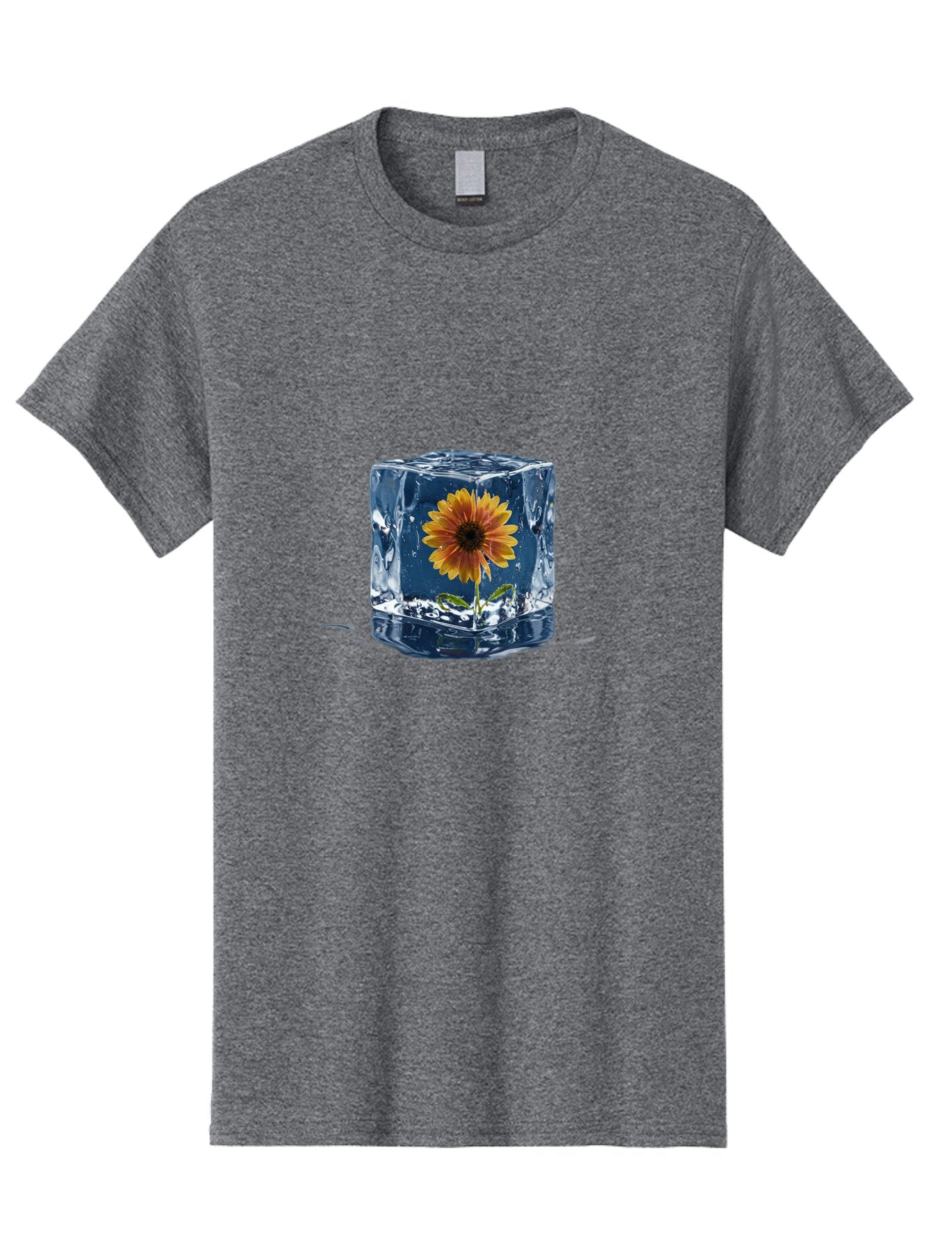 Flower-In-Ice-Cube Men'S Graphic Tee, 100% Cotton, Comfortable Casual Summer Wear, Machine Washable, Vintage Camera, Old Camera, Antique Camera, Black Camera, Classic Photography, Photography Equipment, Nostalgic Device, Film Camera, Baq825 3