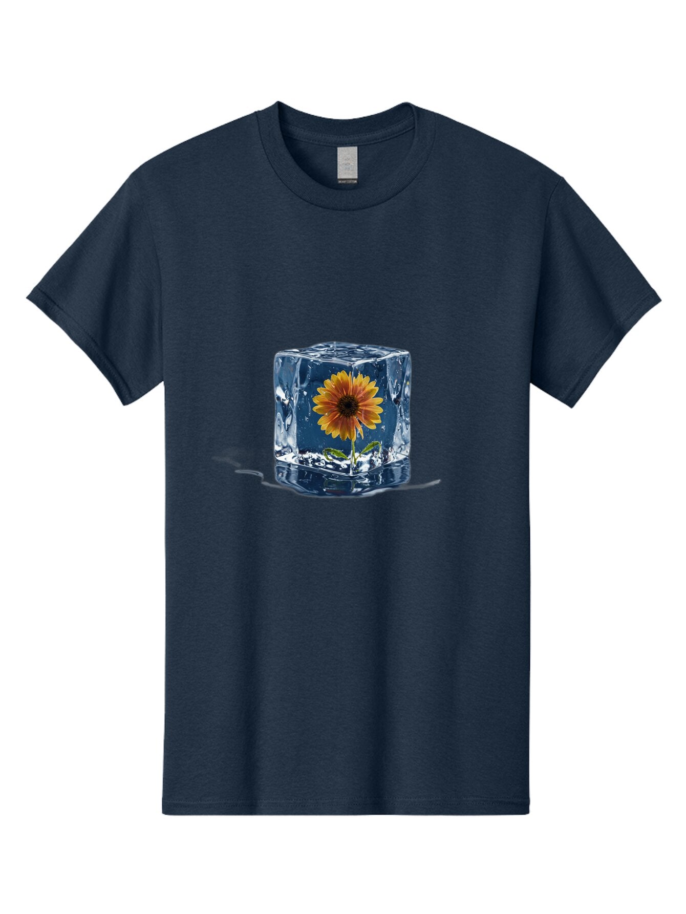 Flower-In-Ice-Cube Men'S Graphic Tee, 100% Cotton, Comfortable Casual Summer Wear, Machine Washable, Vintage Camera, Old Camera, Antique Camera, Black Camera, Classic Photography, Photography Equipment, Nostalgic Device, Film Camera, Baq825 10