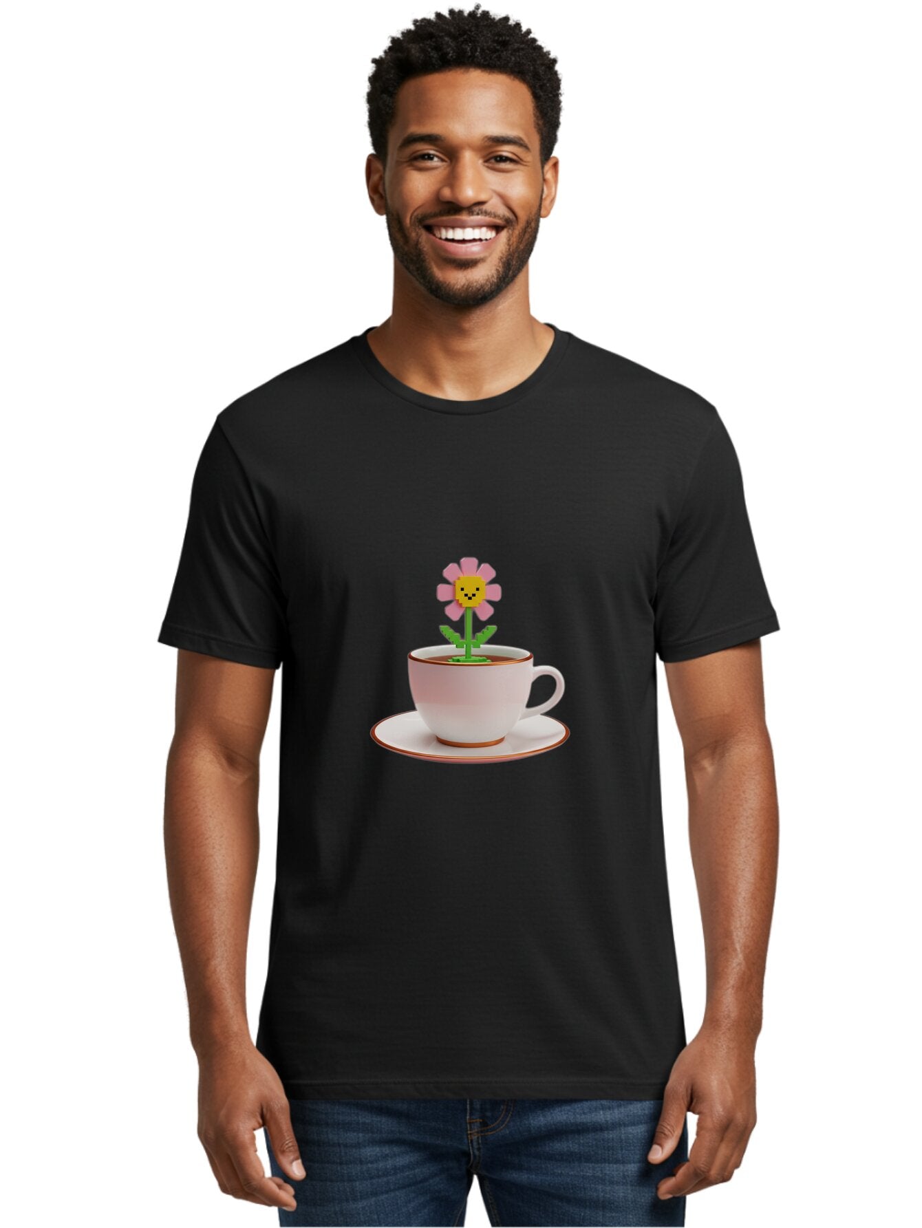 Flower-Tea-Cup Men'S Graphic Tee, 100% Cotton, Comfortable Casual Summer Wear, Machine Washable, Vintage Camera, Old Camera, Antique Camera, Black Camera, Classic Photography, Photography Equipment, Nostalgic Device, Film Camera, Camera Art Baq826 20