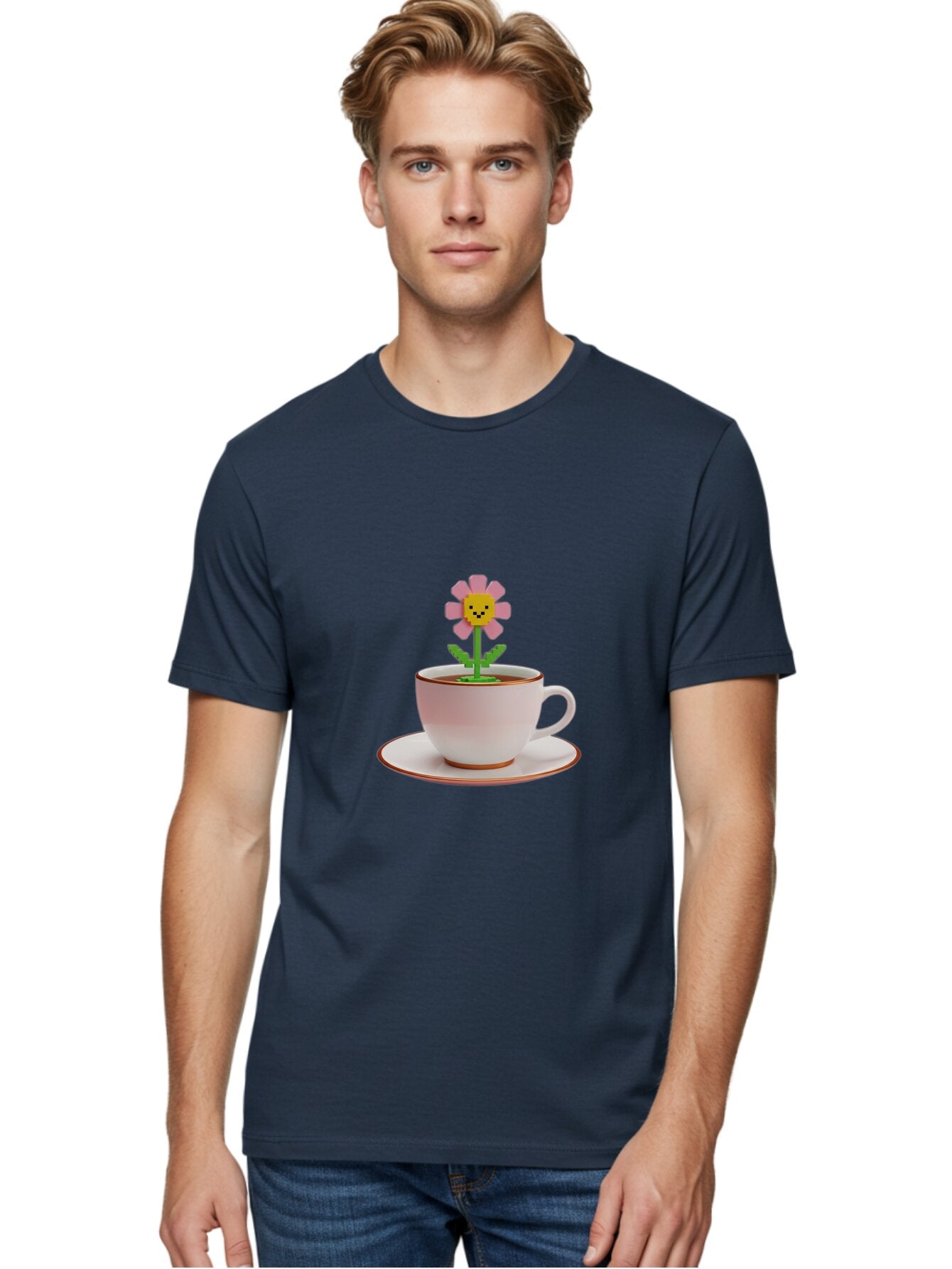 Flower-Tea-Cup Men'S Graphic Tee, 100% Cotton, Comfortable Casual Summer Wear, Machine Washable, Vintage Camera, Old Camera, Antique Camera, Black Camera, Classic Photography, Photography Equipment, Nostalgic Device, Film Camera, Camera Art Baq826 23