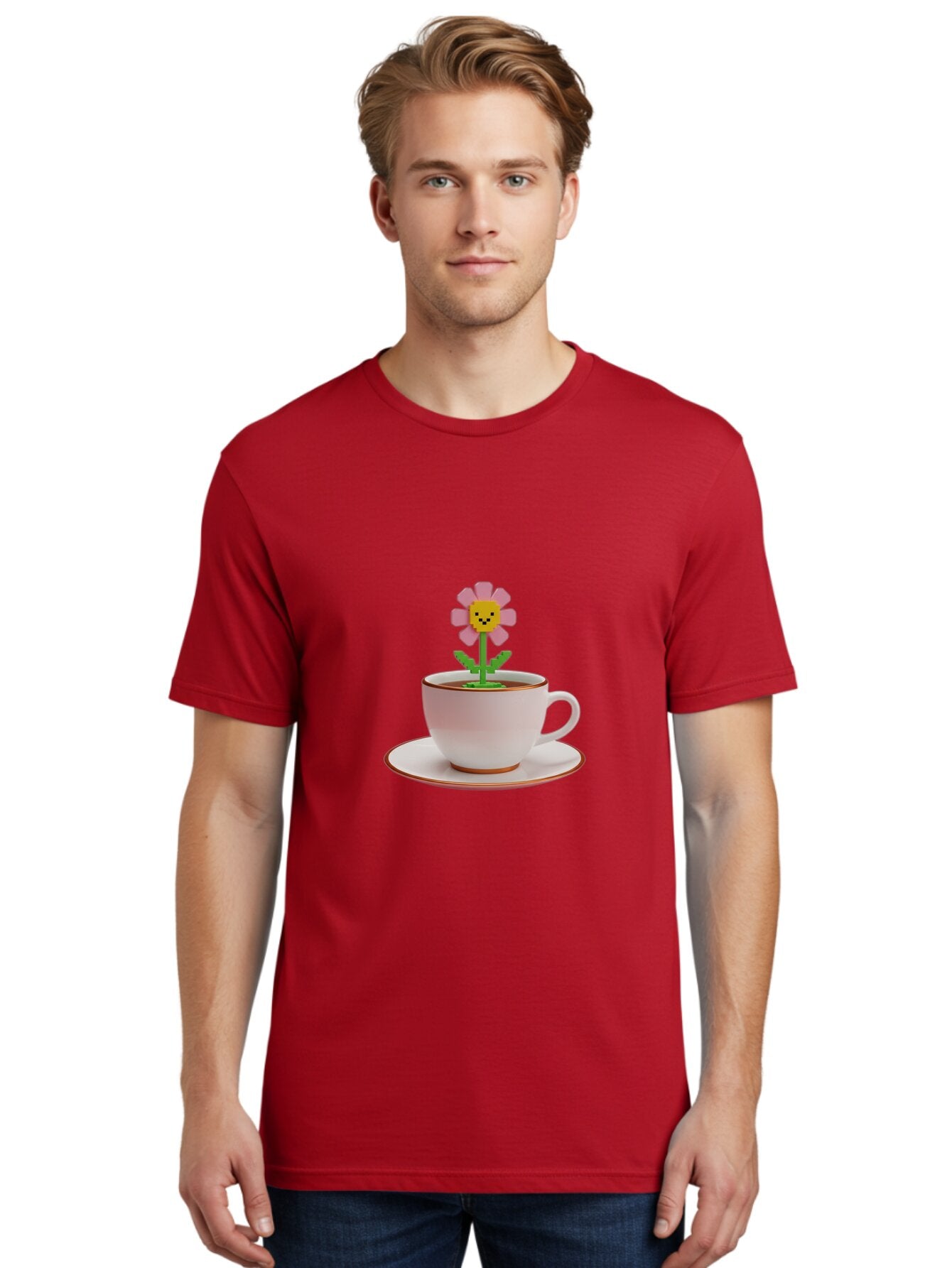Flower-Tea-Cup Men'S Graphic Tee, 100% Cotton, Comfortable Casual Summer Wear, Machine Washable, Vintage Camera, Old Camera, Antique Camera, Black Camera, Classic Photography, Photography Equipment, Nostalgic Device, Film Camera, Camera Art Baq826 17