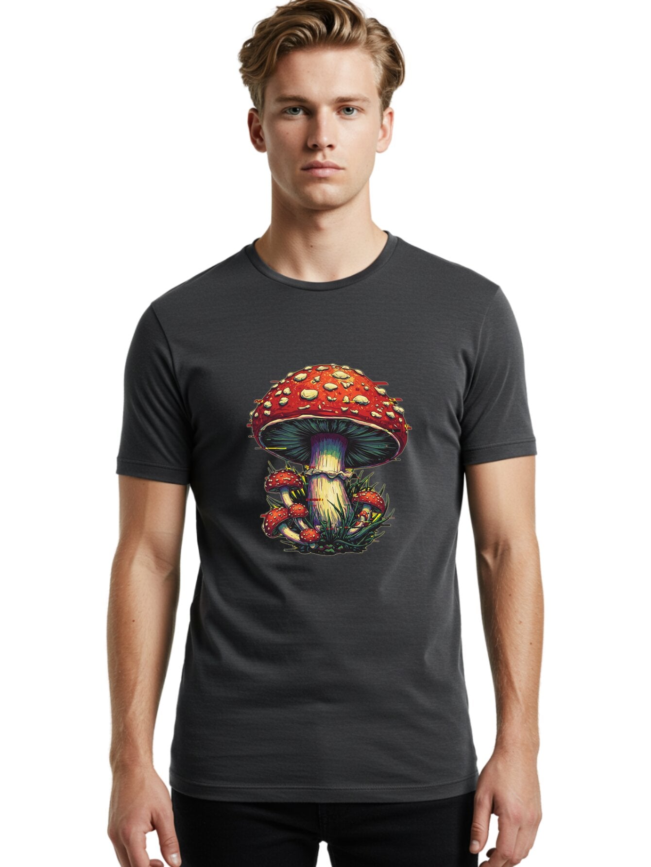 Fly-Agaric-Mushroom Men'S Graphic Tee, 100% Cotton, Comfortable Casual Summer Wear, Machine Washable, Vintage Camera, Old Camera, Antique Camera, Black Camera, Classic Photography, Photography Equipment, Nostalgic Device, Film Camera, Baq827 25