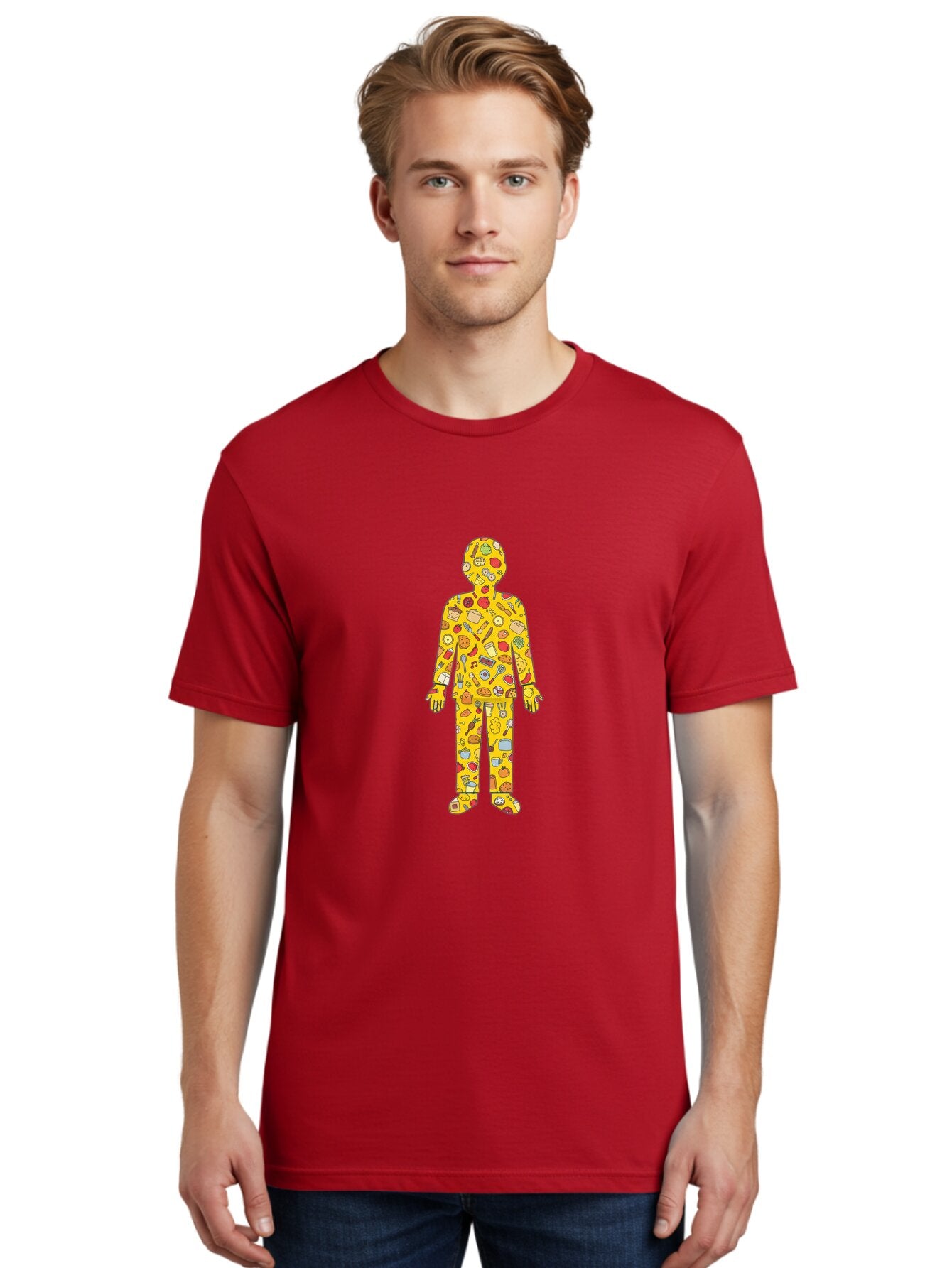 Food-Collage-Man Men'S Graphic Tee, 100% Cotton, Comfortable Casual Summer Wear, Machine Washable, Vintage Camera, Old Camera, Antique Camera, Black Camera, Classic Photography, Photography Equipment, Nostalgic Device, Film Camera, Camera Art Baq832 19