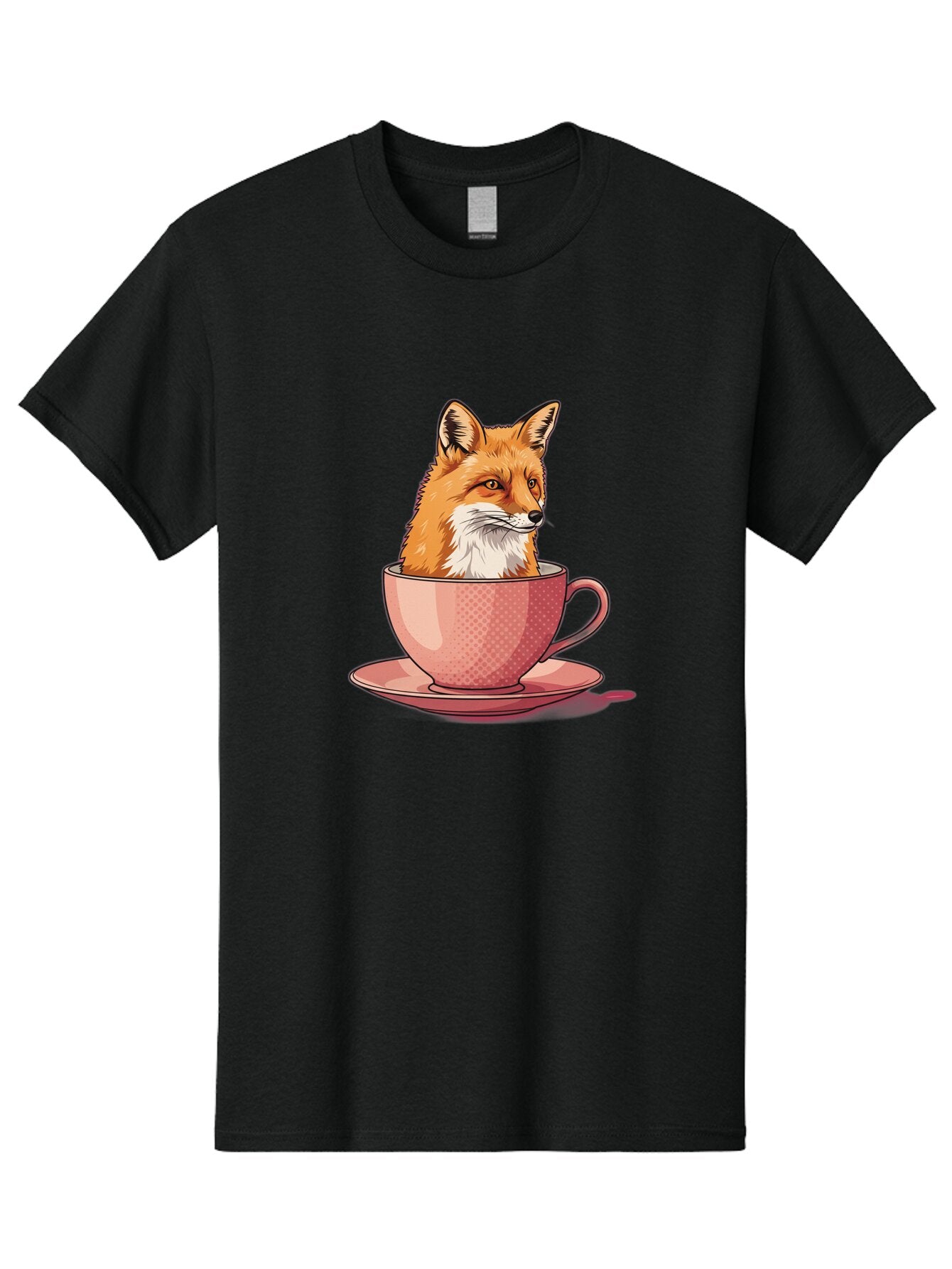 Fox-Head-In-Teacup Men'S Graphic Tee, 100% Cotton, Comfortable Casual Summer Wear, Machine Washable, Vintage Camera, Old Camera, Antique Camera, Black Camera, Classic Photography, Photography Equipment, Nostalgic Device, Film Camera, Baq834 7