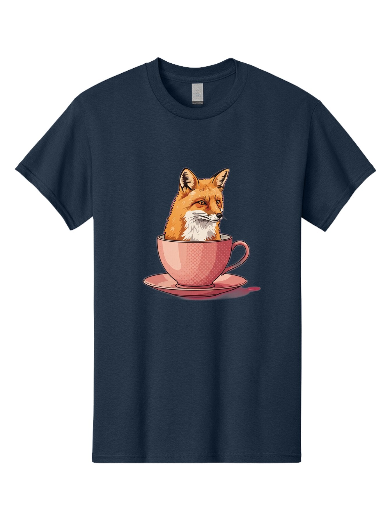 Fox-Head-In-Teacup Men'S Graphic Tee, 100% Cotton, Comfortable Casual Summer Wear, Machine Washable, Vintage Camera, Old Camera, Antique Camera, Black Camera, Classic Photography, Photography Equipment, Nostalgic Device, Film Camera, Baq834 2