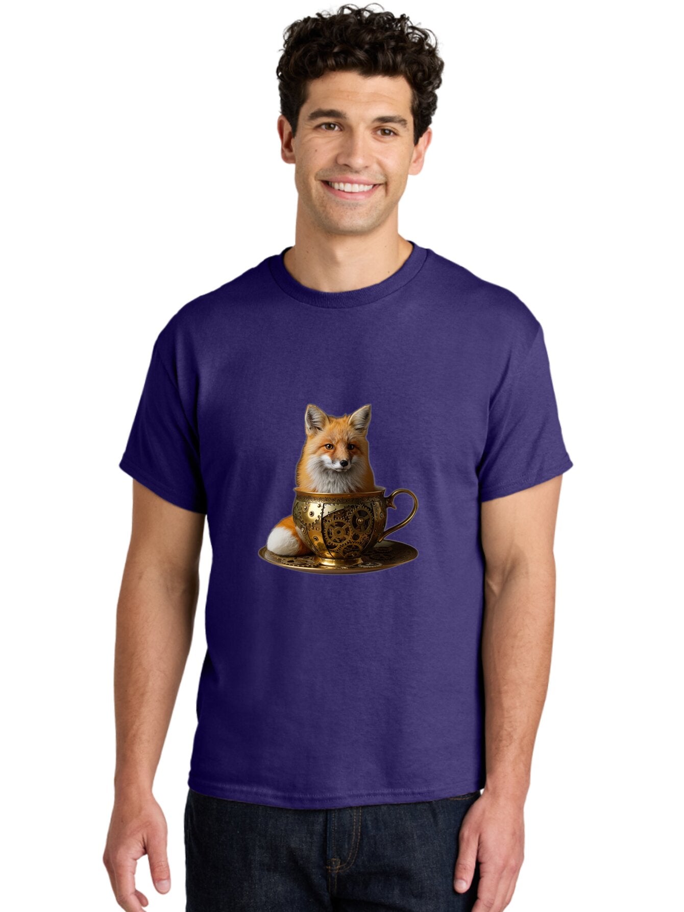 Fox-In-Cup-1 Men'S Graphic Tee, 100% Cotton, Comfortable Casual Summer Wear, Machine Washable, Vintage Camera, Old Camera, Antique Camera, Black Camera, Classic Photography, Photography Equipment, Nostalgic Device, Film Camera, Camera Art Baq835 22