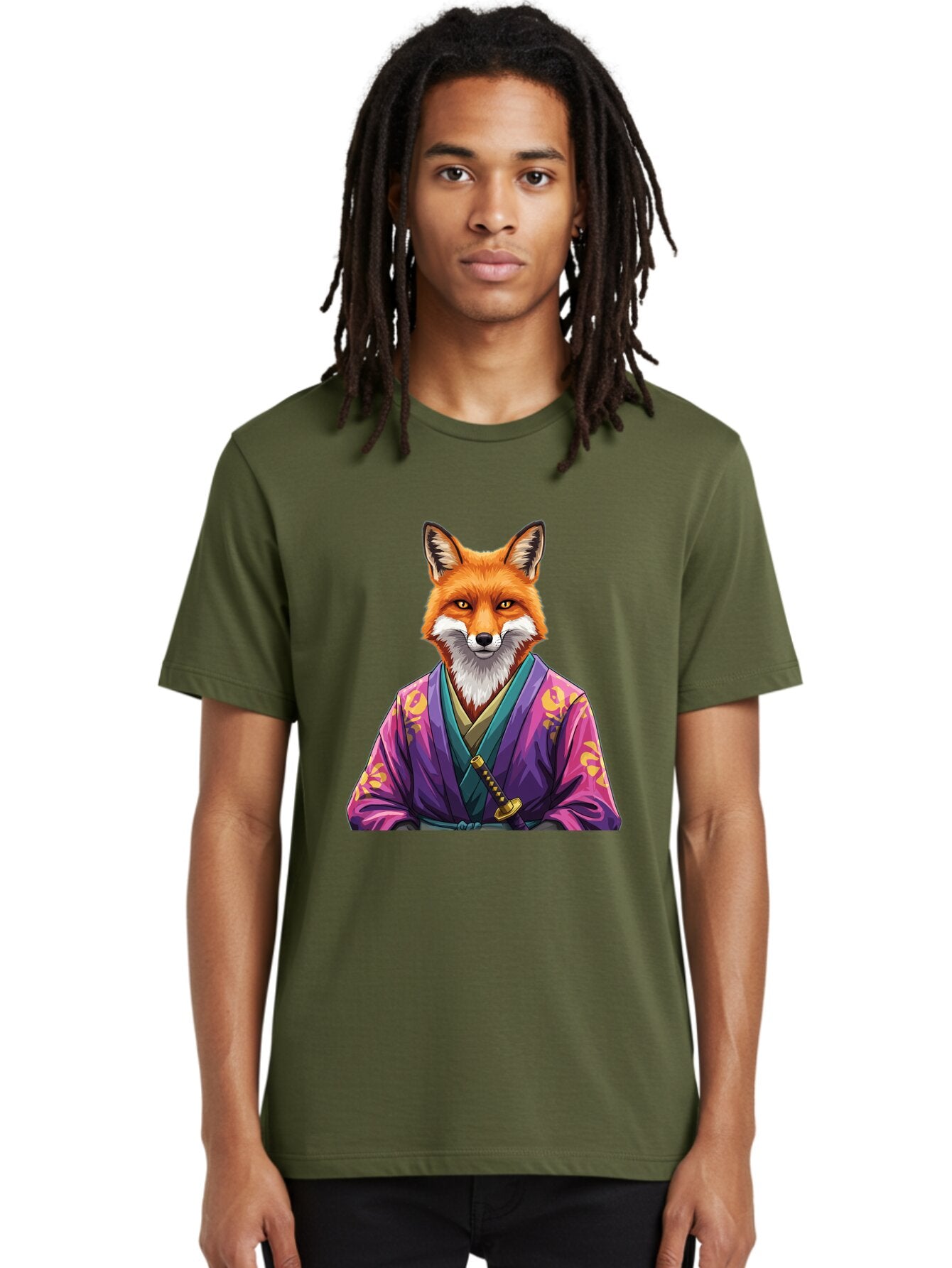 Fox-In-Kimono-1 Men'S Graphic Tee, 100% Cotton, Comfortable Casual Summer Wear, Machine Washable, Vintage Camera, Old Camera, Antique Camera, Black Camera, Classic Photography, Photography Equipment, Nostalgic Device, Film Camera, Camera Art Baq838 24