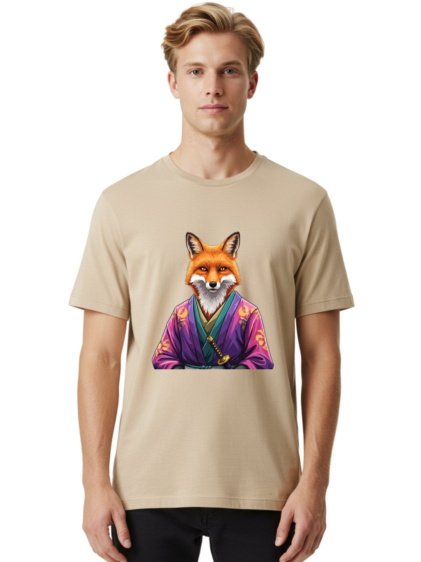 Fox-In-Kimono-1 Men'S Graphic Tee, 100% Cotton, Comfortable Casual Summer Wear, Machine Washable, Vintage Camera, Old Camera, Antique Camera, Black Camera, Classic Photography, Photography Equipment, Nostalgic Device, Film Camera, Camera Art Baq838 27