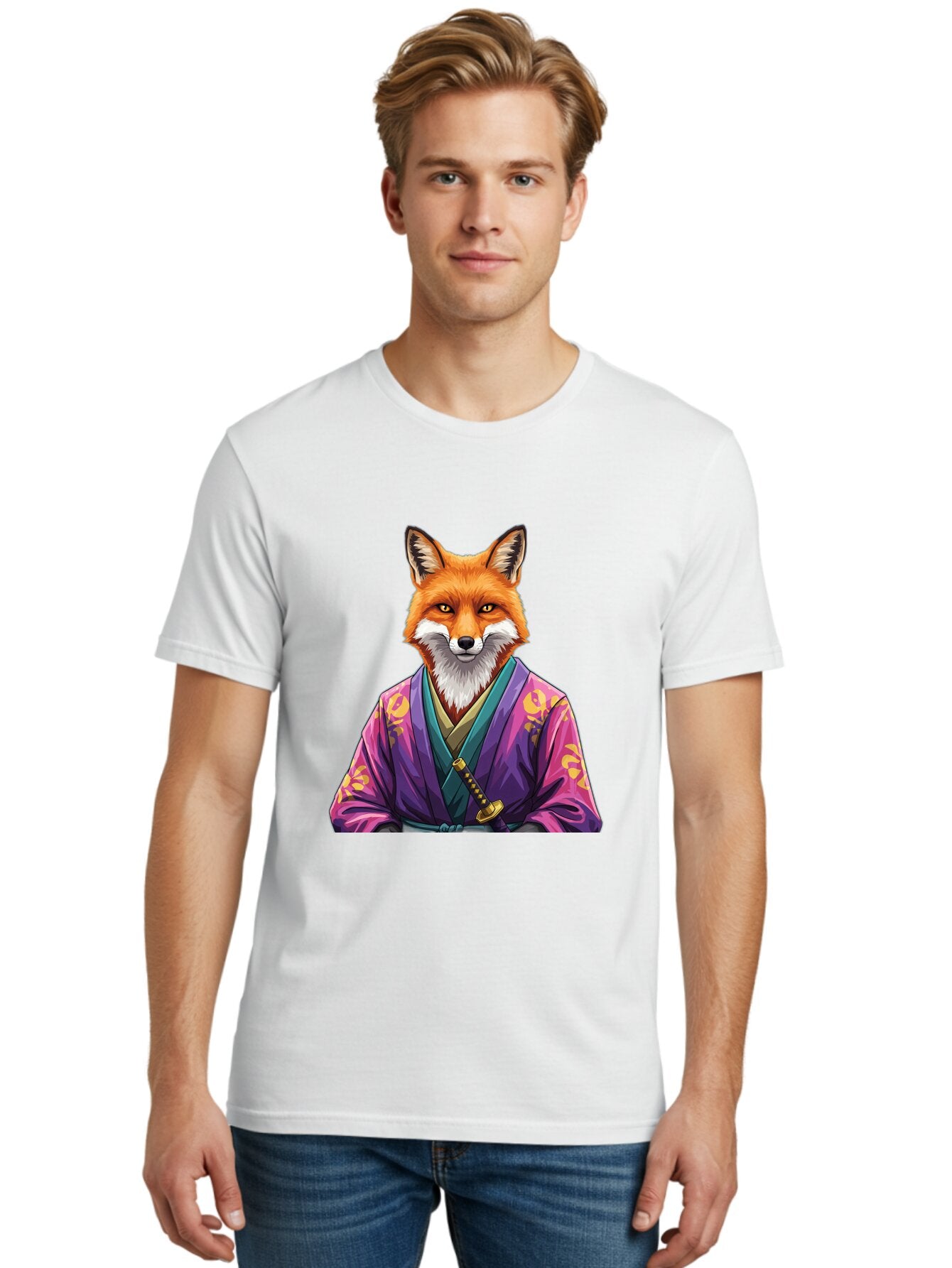 Fox-In-Kimono-1 Men'S Graphic Tee, 100% Cotton, Comfortable Casual Summer Wear, Machine Washable, Vintage Camera, Old Camera, Antique Camera, Black Camera, Classic Photography, Photography Equipment, Nostalgic Device, Film Camera, Camera Art Baq838 30