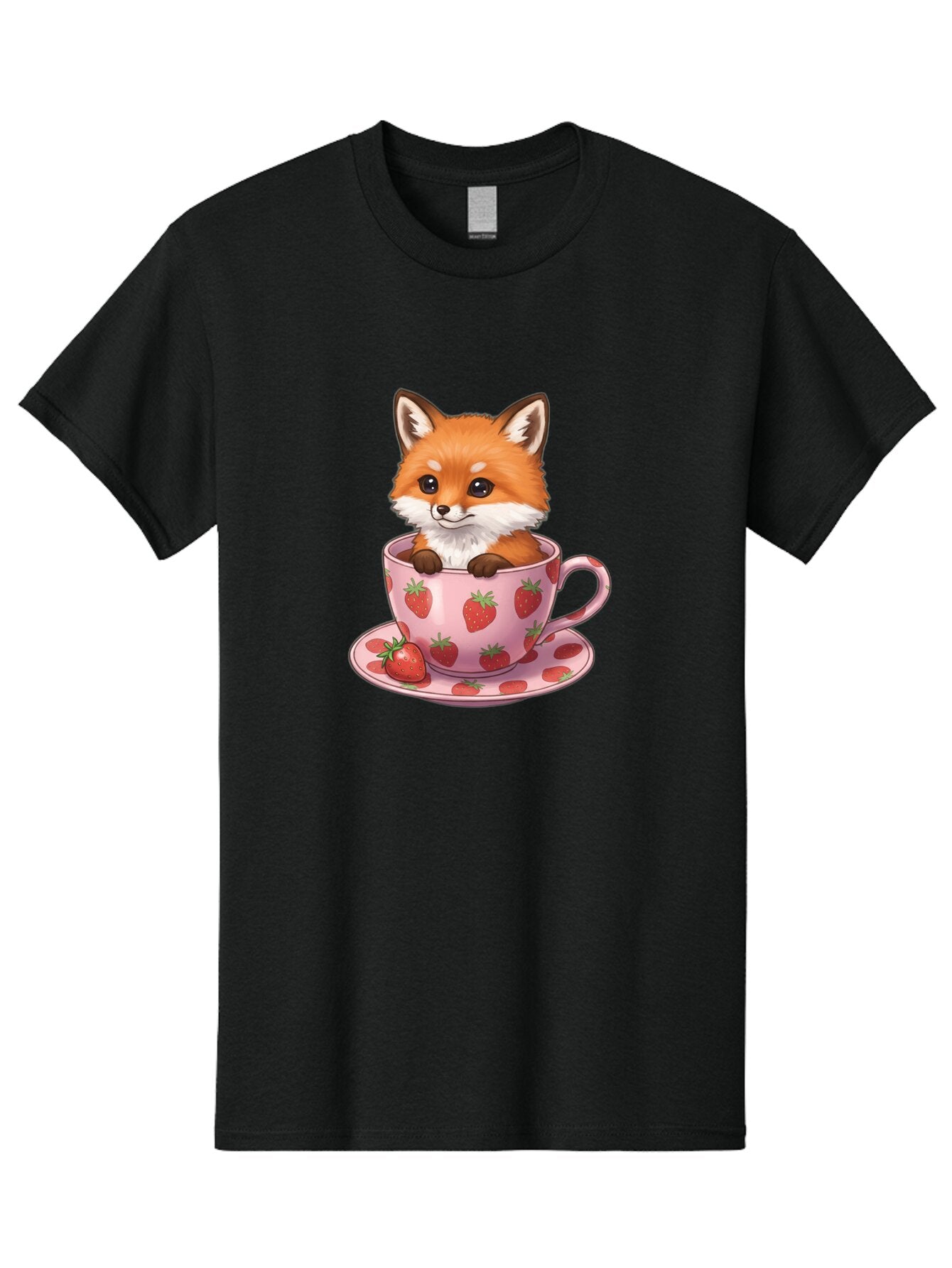 Fox-In-Strawberry-Tea-Cup Men'S Graphic Tee, 100% Cotton, Comfortable Casual Summer Wear, Machine Washable, Vintage Camera, Old Camera, Antique Camera, Black Camera, Classic Photography, Photography Equipment, Nostalgic Device, Film Camera, Baq844 4