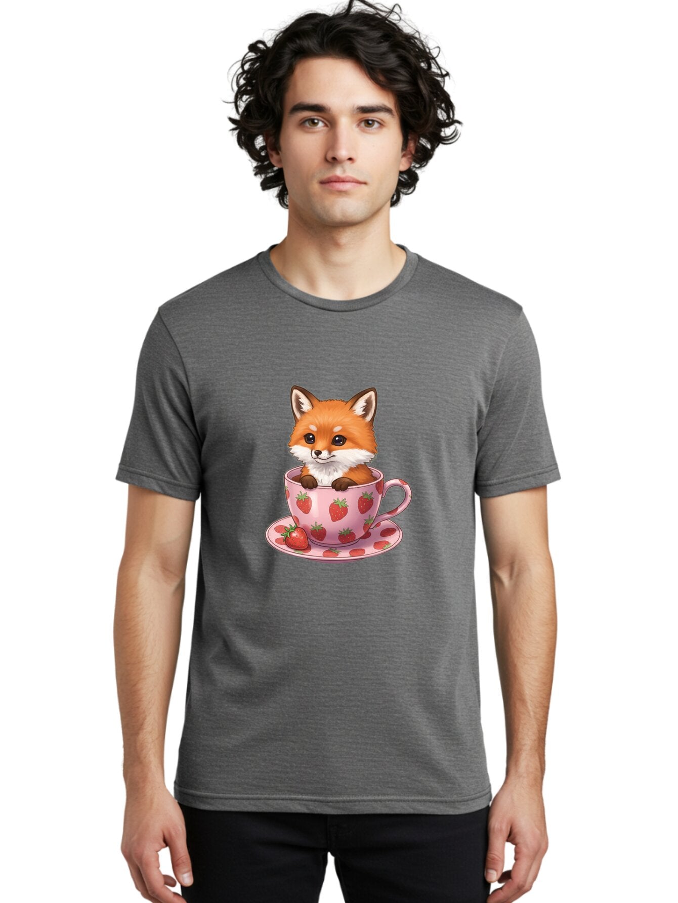 Fox-In-Strawberry-Tea-Cup Men'S Graphic Tee, 100% Cotton, Comfortable Casual Summer Wear, Machine Washable, Vintage Camera, Old Camera, Antique Camera, Black Camera, Classic Photography, Photography Equipment, Nostalgic Device, Film Camera, Baq844 29