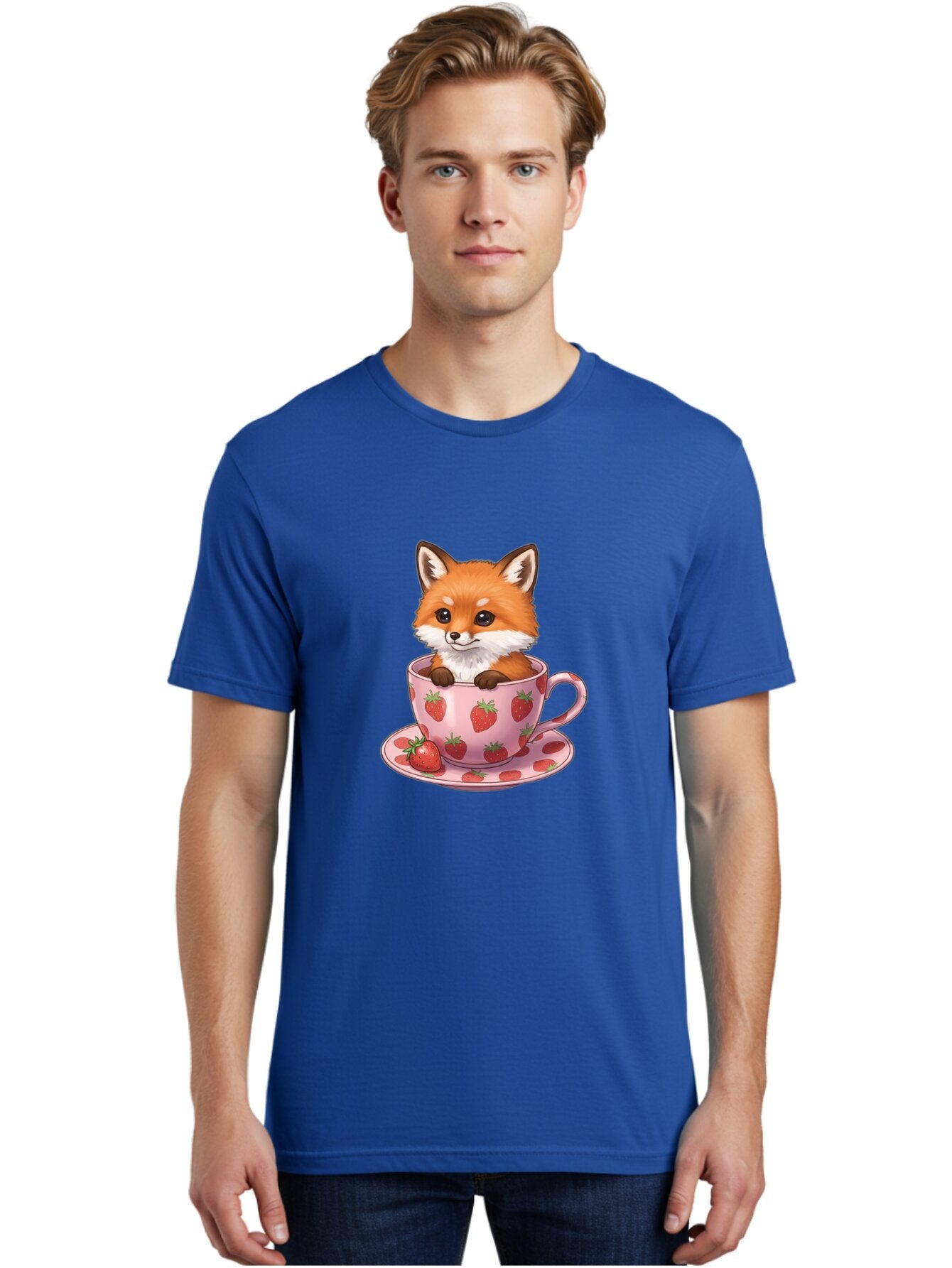 Fox-In-Strawberry-Tea-Cup Men'S Graphic Tee, 100% Cotton, Comfortable Casual Summer Wear, Machine Washable, Vintage Camera, Old Camera, Antique Camera, Black Camera, Classic Photography, Photography Equipment, Nostalgic Device, Film Camera, Baq844 21