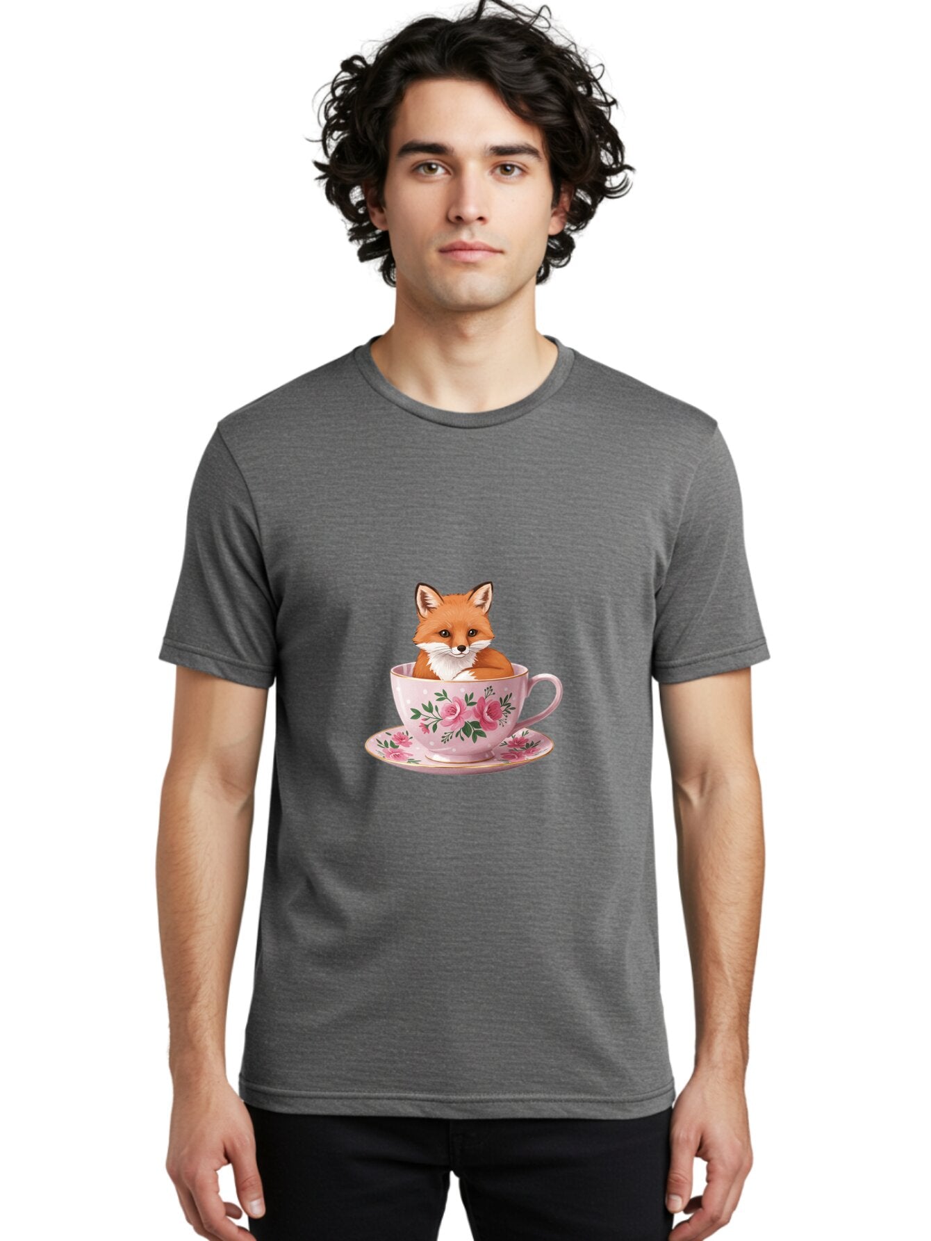 Fox-In-Tea-Cup-1 Men'S Graphic Tee, 100% Cotton, Comfortable Casual Summer Wear, Machine Washable, Vintage Camera, Old Camera, Antique Camera, Black Camera, Classic Photography, Photography Equipment, Nostalgic Device, Film Camera, Camera Art Baq845 18