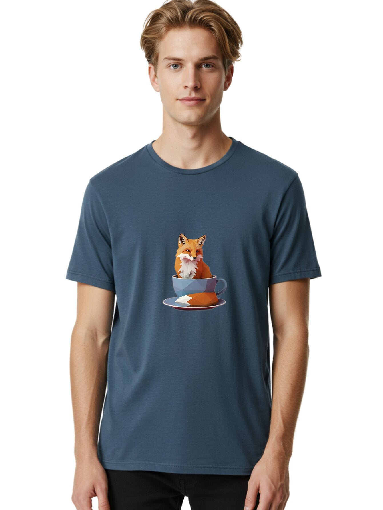 Fox-In-Tea-Cup-2 Men'S Graphic Tee, 100% Cotton, Comfortable Casual Summer Wear, Machine Washable, Vintage Camera, Old Camera, Antique Camera, Black Camera, Classic Photography, Photography Equipment, Nostalgic Device, Film Camera, Camera Art Baq846 20