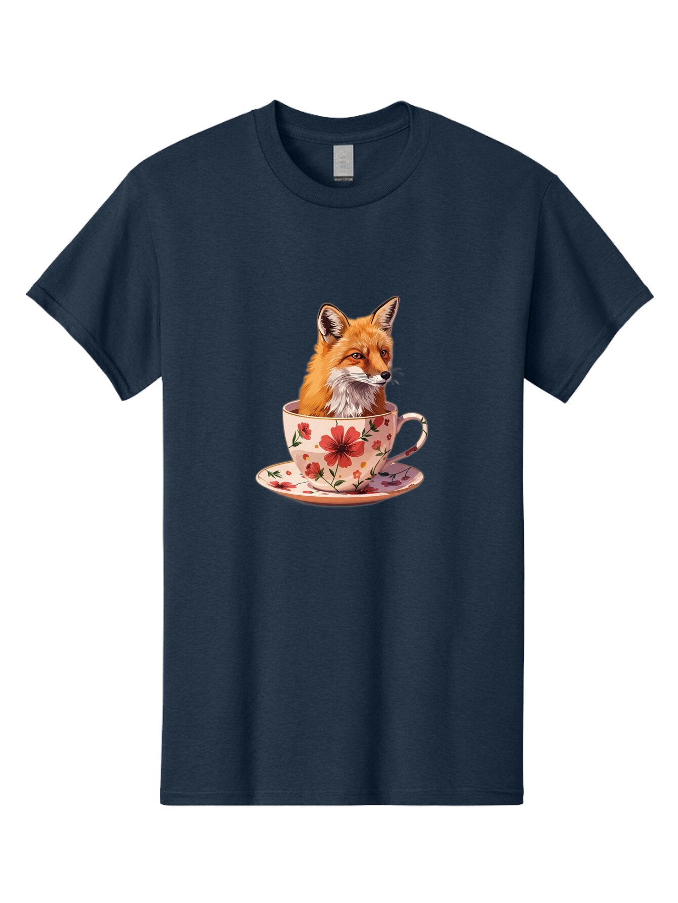 Fox-In-Teacup-1 Men'S Graphic Tee, 100% Cotton, Comfortable Casual Summer Wear, Machine Washable, Vintage Camera, Old Camera, Antique Camera, Black Camera, Classic Photography, Photography Equipment, Nostalgic Device, Film Camera, Camera Art Baq849 1