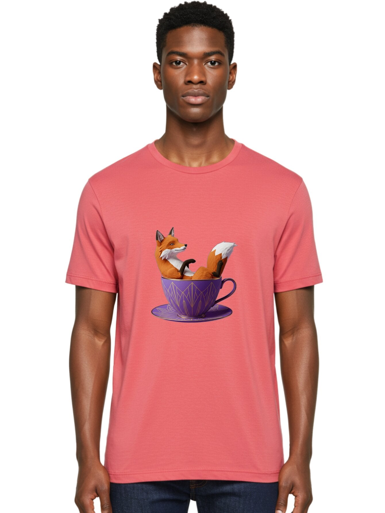Fox-In-Teacup-2 Men'S Graphic Tee, 100% Cotton, Comfortable Casual Summer Wear, Machine Washable, Vintage Camera, Old Camera, Antique Camera, Black Camera, Classic Photography, Photography Equipment, Nostalgic Device, Film Camera, Camera Art Baq850 29