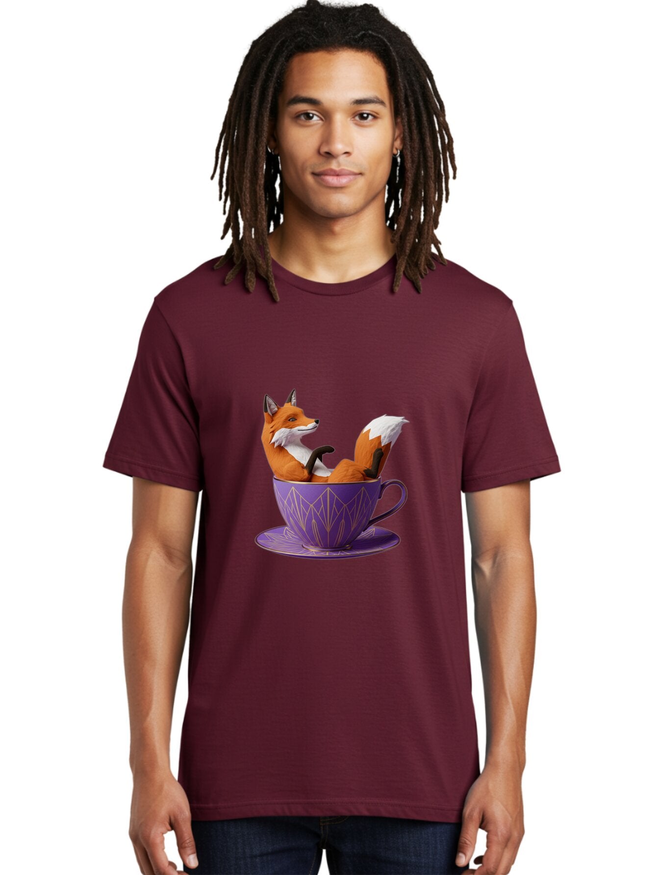 Fox-In-Teacup-2 Men'S Graphic Tee, 100% Cotton, Comfortable Casual Summer Wear, Machine Washable, Vintage Camera, Old Camera, Antique Camera, Black Camera, Classic Photography, Photography Equipment, Nostalgic Device, Film Camera, Camera Art Baq850 28