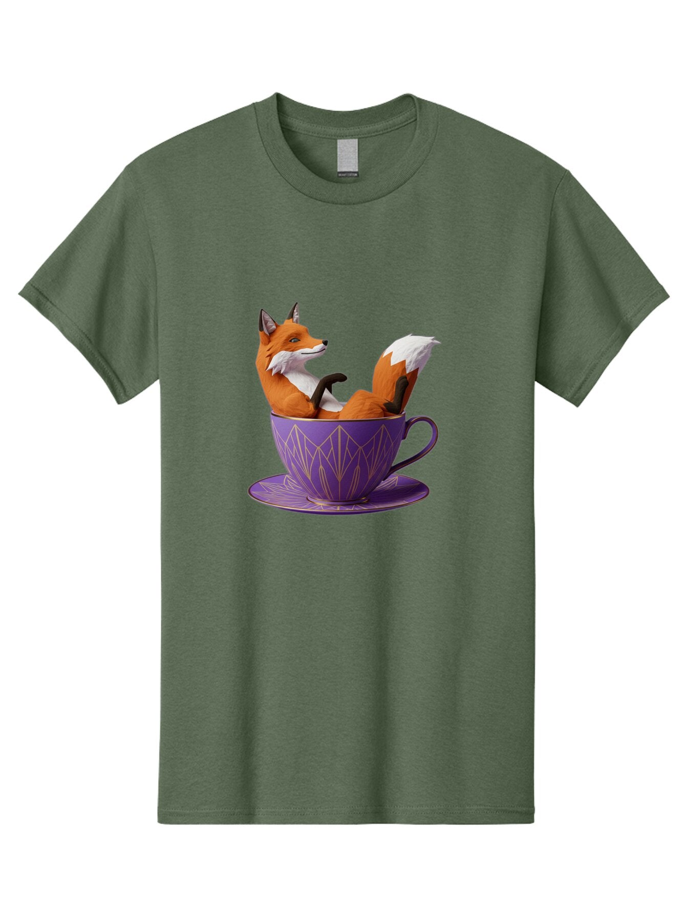 Fox-In-Teacup-2 Men'S Graphic Tee, 100% Cotton, Comfortable Casual Summer Wear, Machine Washable, Vintage Camera, Old Camera, Antique Camera, Black Camera, Classic Photography, Photography Equipment, Nostalgic Device, Film Camera, Camera Art Baq850 4