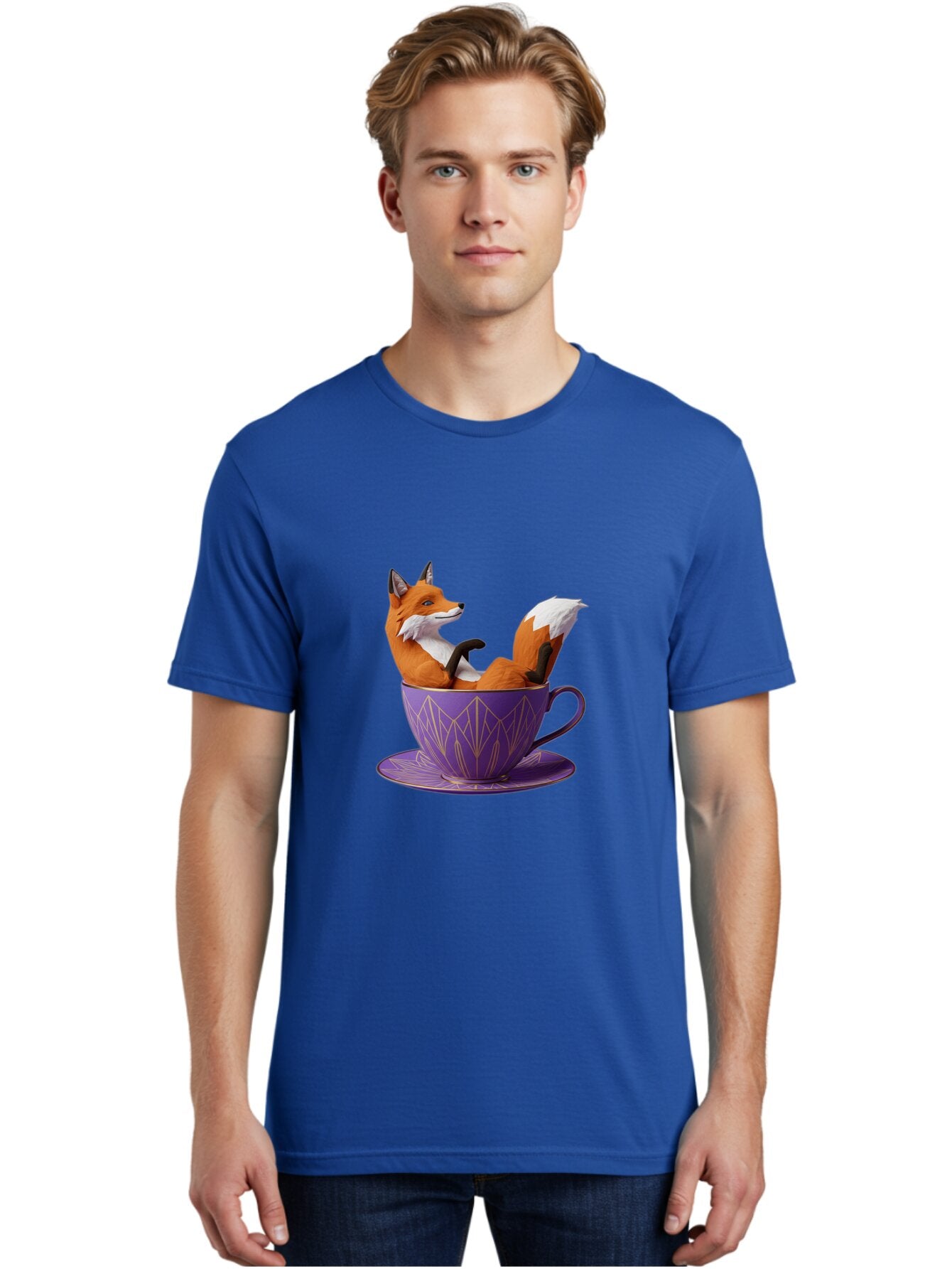 Fox-In-Teacup-2 Men'S Graphic Tee, 100% Cotton, Comfortable Casual Summer Wear, Machine Washable, Vintage Camera, Old Camera, Antique Camera, Black Camera, Classic Photography, Photography Equipment, Nostalgic Device, Film Camera, Camera Art Baq850 16