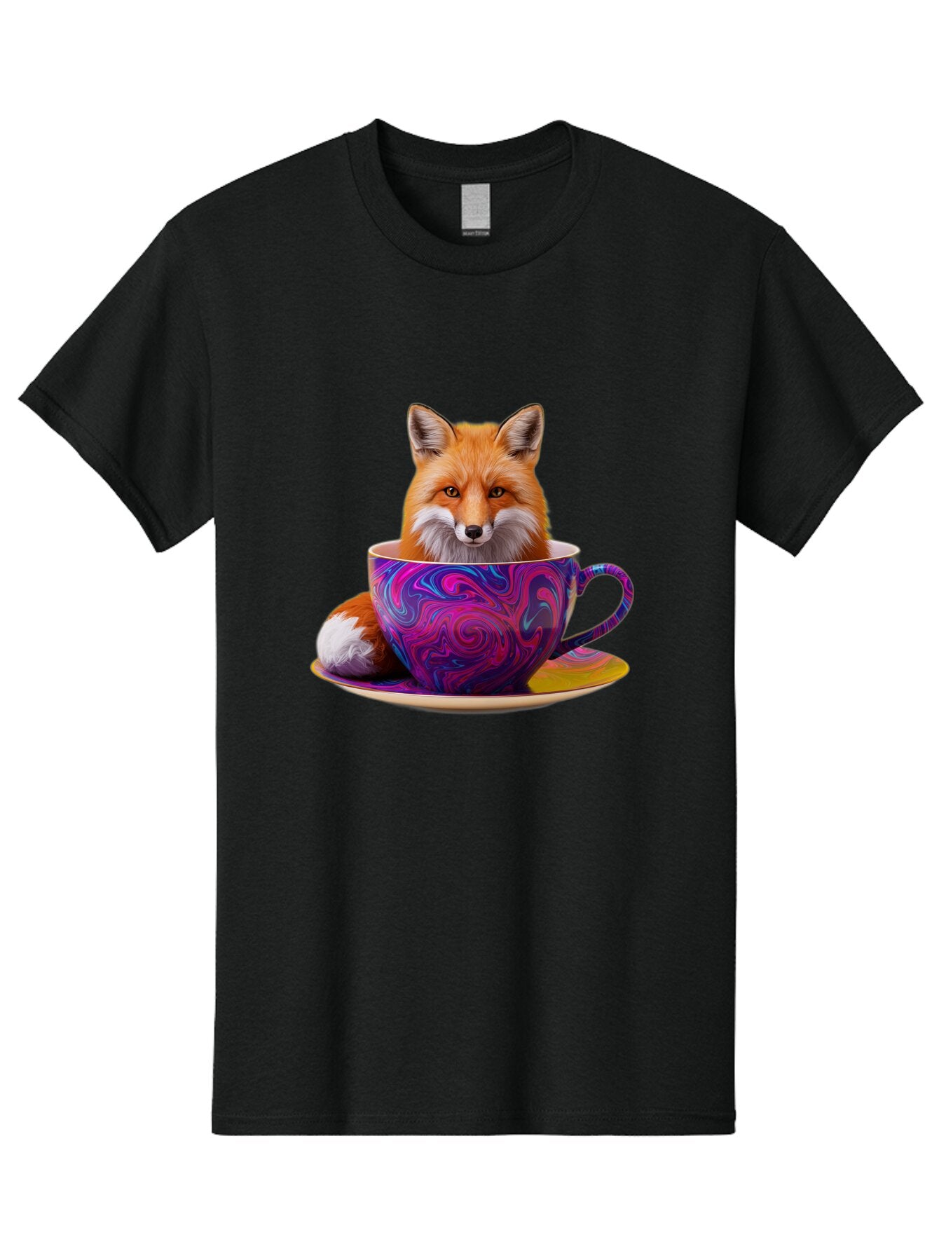 Fox-In-Teacup-3 Men'S Graphic Tee, 100% Cotton, Comfortable Casual Summer Wear, Machine Washable, Vintage Camera, Old Camera, Antique Camera, Black Camera, Classic Photography, Photography Equipment, Nostalgic Device, Film Camera, Camera Art Baq851 11