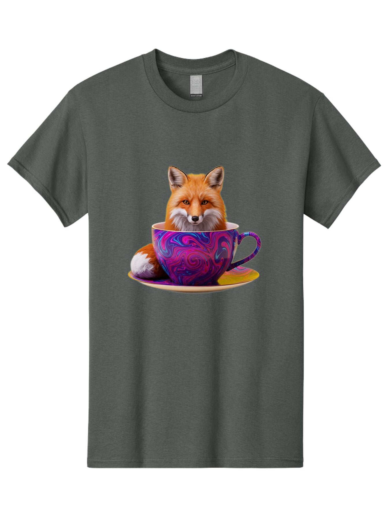 Fox-In-Teacup-3 Men'S Graphic Tee, 100% Cotton, Comfortable Casual Summer Wear, Machine Washable, Vintage Camera, Old Camera, Antique Camera, Black Camera, Classic Photography, Photography Equipment, Nostalgic Device, Film Camera, Camera Art Baq851 5
