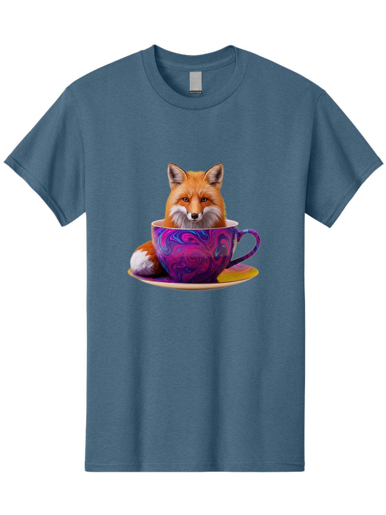 Fox-In-Teacup-3 Men'S Graphic Tee, 100% Cotton, Comfortable Casual Summer Wear, Machine Washable, Vintage Camera, Old Camera, Antique Camera, Black Camera, Classic Photography, Photography Equipment, Nostalgic Device, Film Camera, Camera Art Baq851 14
