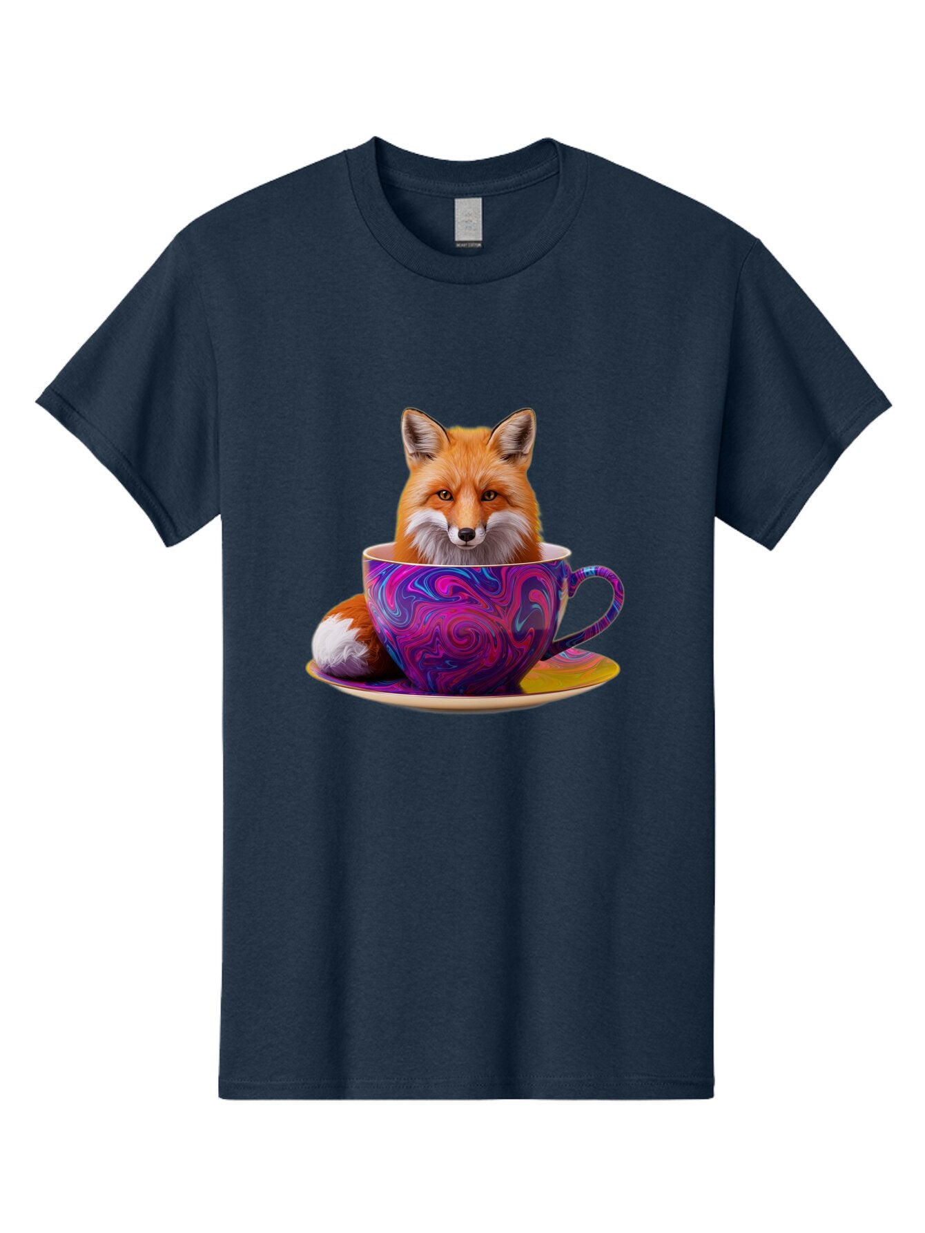 Fox-In-Teacup-3 Men'S Graphic Tee, 100% Cotton, Comfortable Casual Summer Wear, Machine Washable, Vintage Camera, Old Camera, Antique Camera, Black Camera, Classic Photography, Photography Equipment, Nostalgic Device, Film Camera, Camera Art Baq851 15