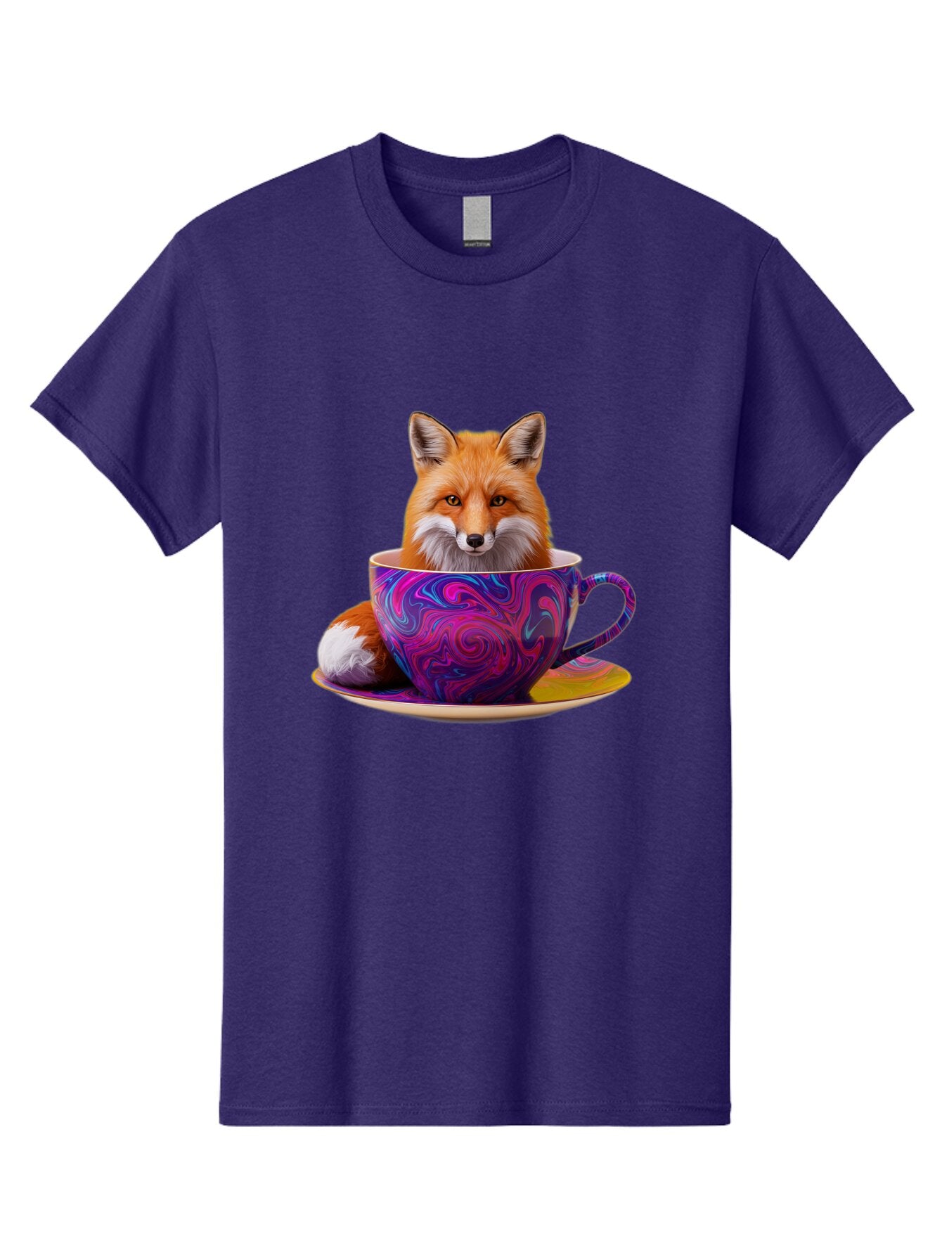 Fox-In-Teacup-3 Men'S Graphic Tee, 100% Cotton, Comfortable Casual Summer Wear, Machine Washable, Vintage Camera, Old Camera, Antique Camera, Black Camera, Classic Photography, Photography Equipment, Nostalgic Device, Film Camera, Camera Art Baq851 1