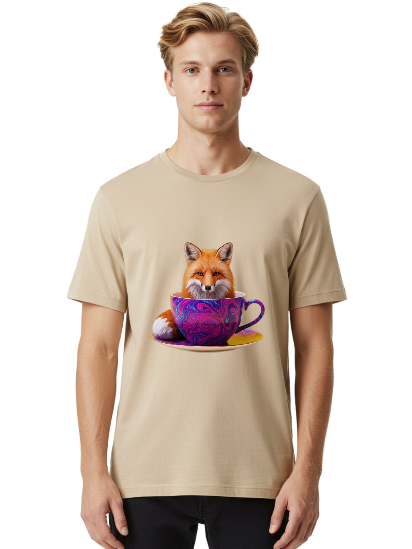 Fox-In-Teacup-3 Men'S Graphic Tee, 100% Cotton, Comfortable Casual Summer Wear, Machine Washable, Vintage Camera, Old Camera, Antique Camera, Black Camera, Classic Photography, Photography Equipment, Nostalgic Device, Film Camera, Camera Art Baq851 28