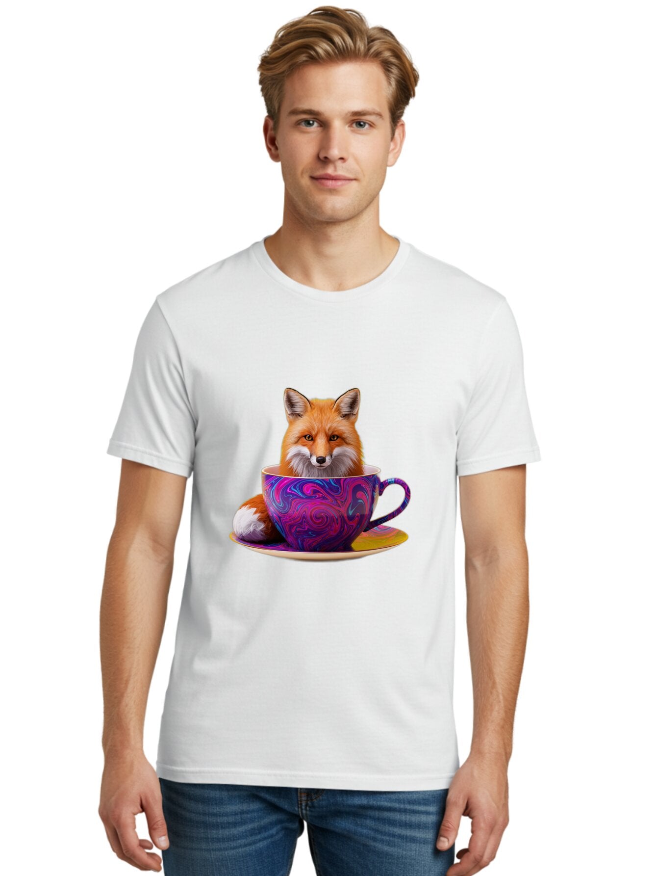 Fox-In-Teacup-3 Men'S Graphic Tee, 100% Cotton, Comfortable Casual Summer Wear, Machine Washable, Vintage Camera, Old Camera, Antique Camera, Black Camera, Classic Photography, Photography Equipment, Nostalgic Device, Film Camera, Camera Art Baq851 18
