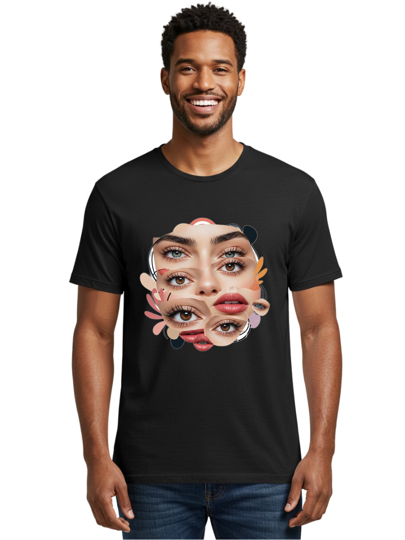 Fragmented-Face Men'S Graphic Tee, 100% Cotton, Comfortable Casual Summer Wear, Machine Washable, Vintage Camera, Old Camera, Antique Camera, Black Camera, Classic Photography, Photography Equipment, Nostalgic Device, Film Camera, Camera Art Baq856 27
