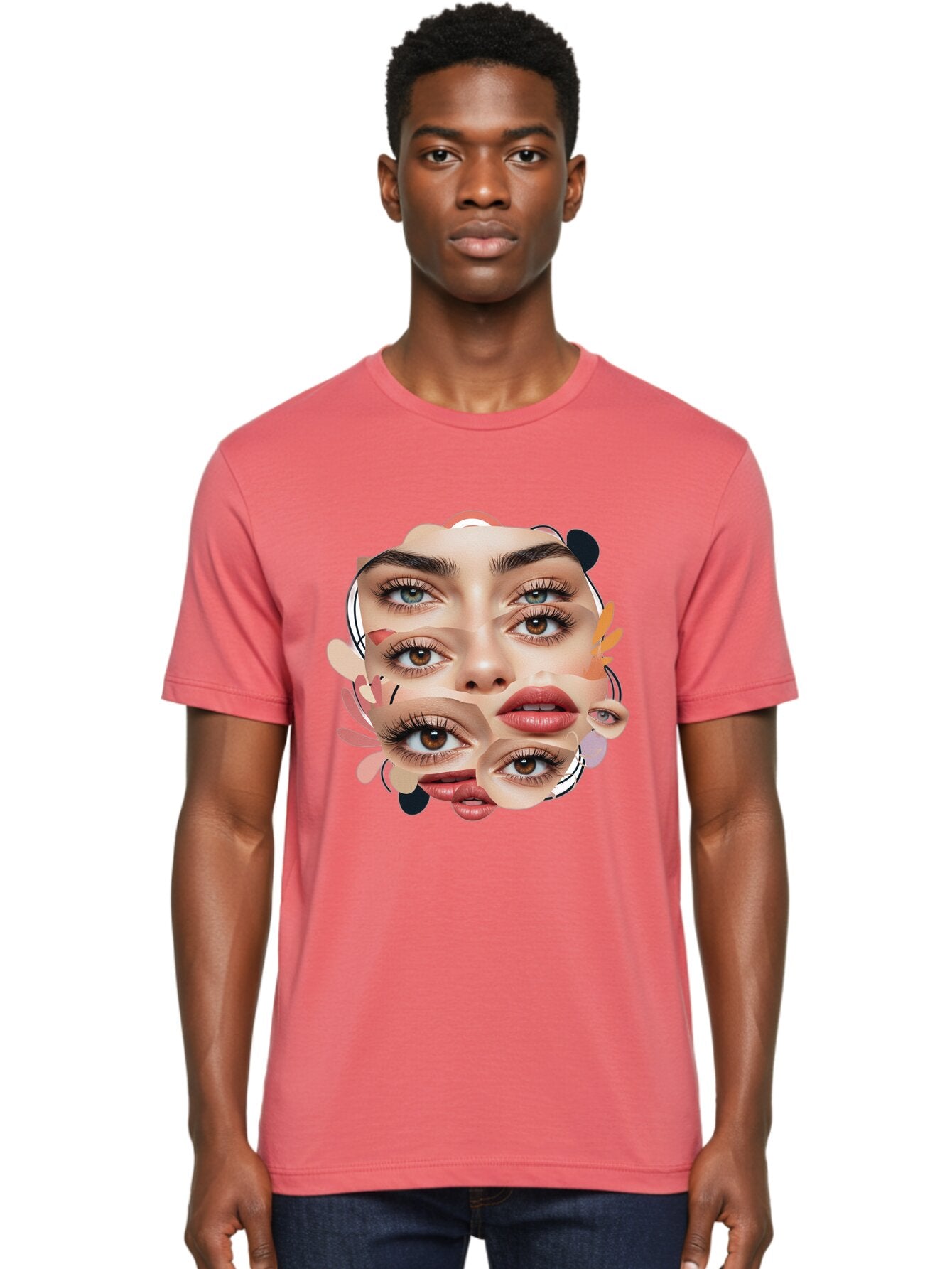 Fragmented-Face Men'S Graphic Tee, 100% Cotton, Comfortable Casual Summer Wear, Machine Washable, Vintage Camera, Old Camera, Antique Camera, Black Camera, Classic Photography, Photography Equipment, Nostalgic Device, Film Camera, Camera Art Baq856 30