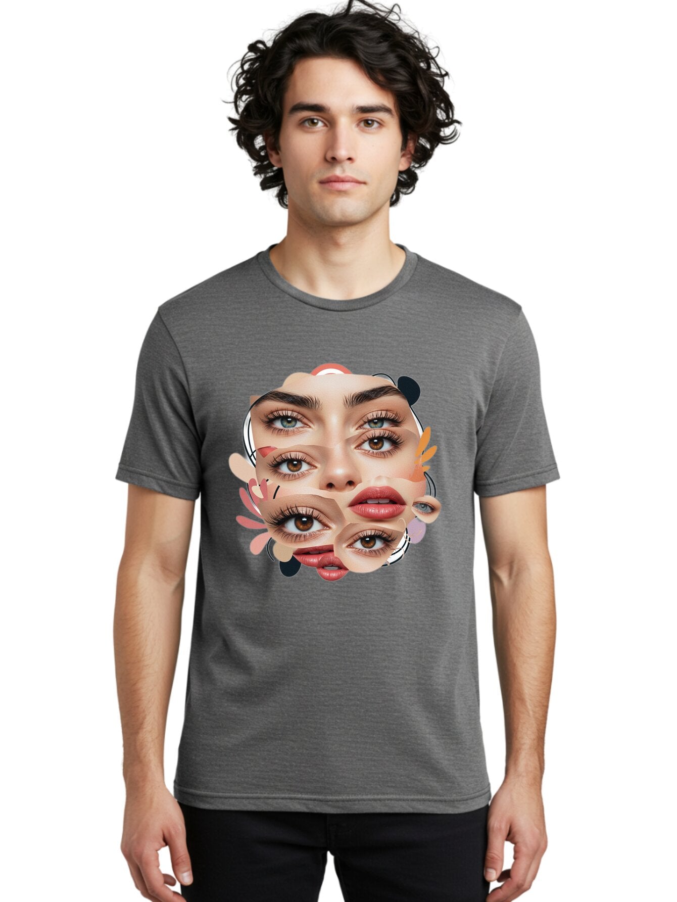 Fragmented-Face Men'S Graphic Tee, 100% Cotton, Comfortable Casual Summer Wear, Machine Washable, Vintage Camera, Old Camera, Antique Camera, Black Camera, Classic Photography, Photography Equipment, Nostalgic Device, Film Camera, Camera Art Baq856 20