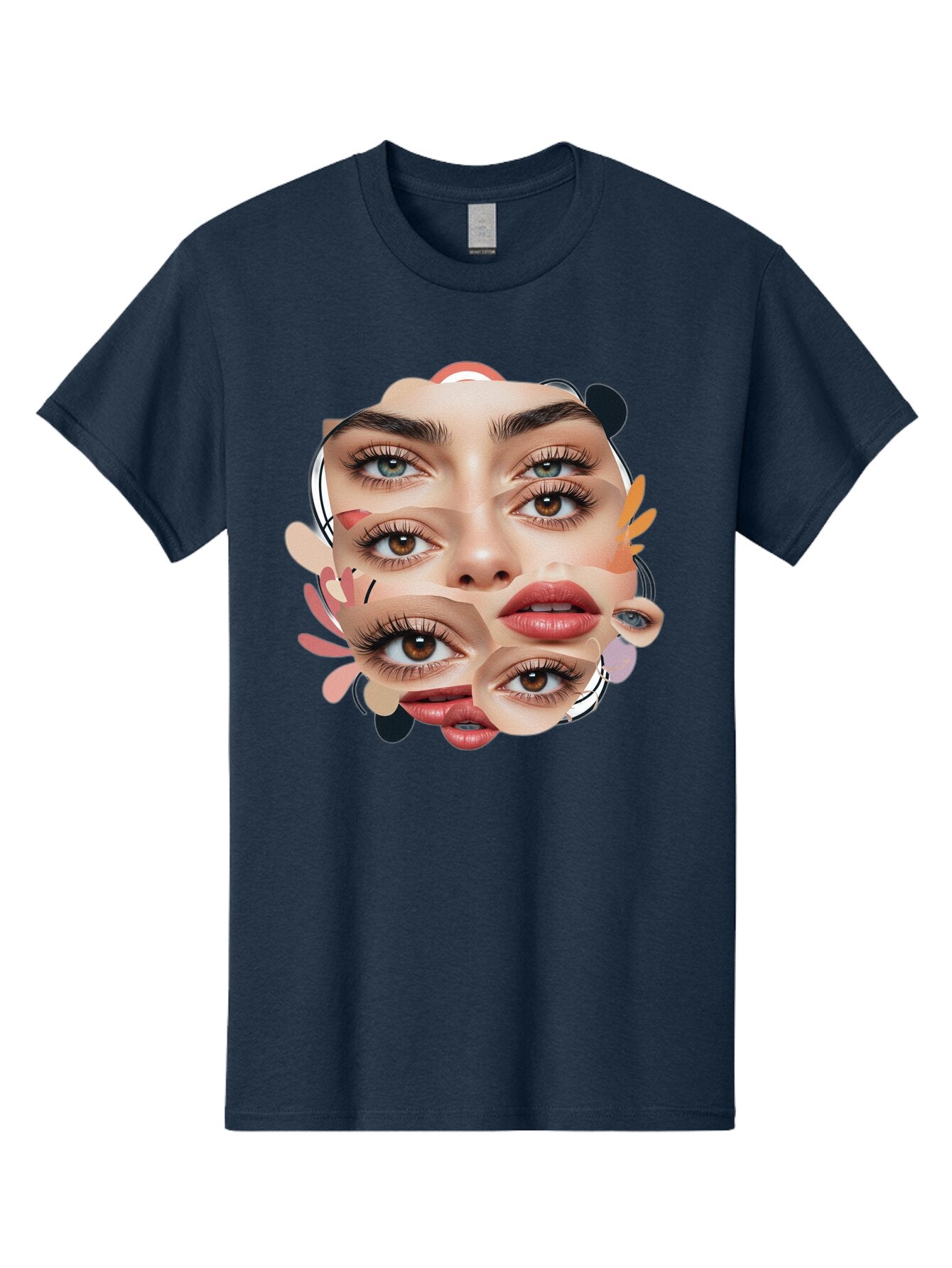 Fragmented-Face Men'S Graphic Tee, 100% Cotton, Comfortable Casual Summer Wear, Machine Washable, Vintage Camera, Old Camera, Antique Camera, Black Camera, Classic Photography, Photography Equipment, Nostalgic Device, Film Camera, Camera Art Baq856 1