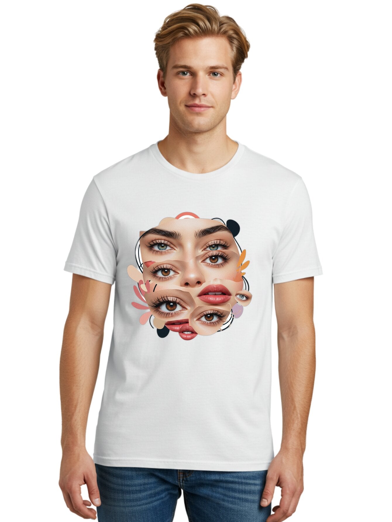 Fragmented-Face Men'S Graphic Tee, 100% Cotton, Comfortable Casual Summer Wear, Machine Washable, Vintage Camera, Old Camera, Antique Camera, Black Camera, Classic Photography, Photography Equipment, Nostalgic Device, Film Camera, Camera Art Baq856 26