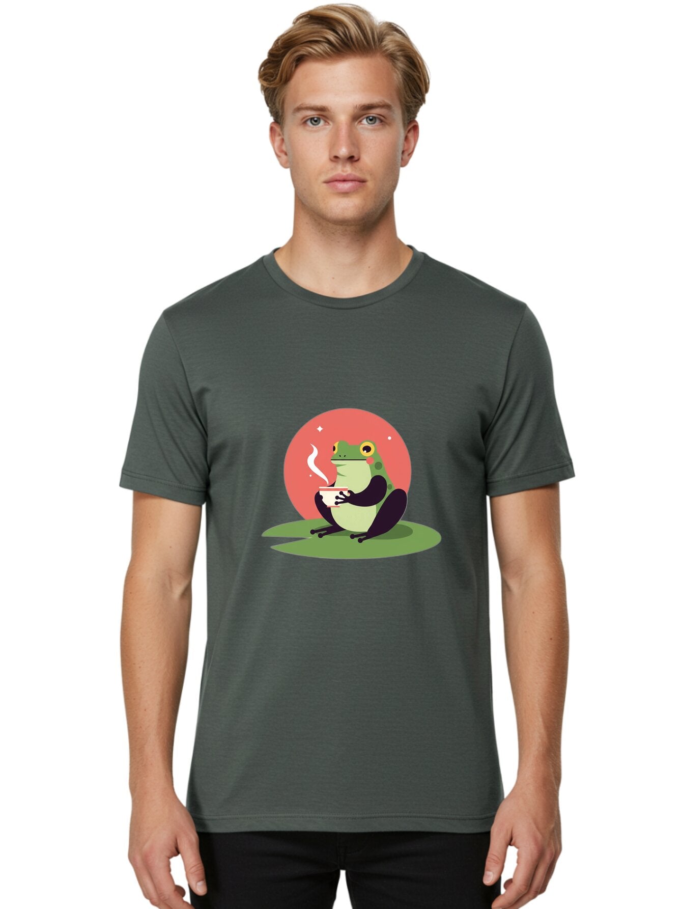 Frog-Drinking-Coffee Men'S Graphic Tee, 100% Cotton, Comfortable Casual Summer Wear, Machine Washable, Vintage Camera, Old Camera, Antique Camera, Black Camera, Classic Photography, Photography Equipment, Nostalgic Device, Film Camera, Baq859 19