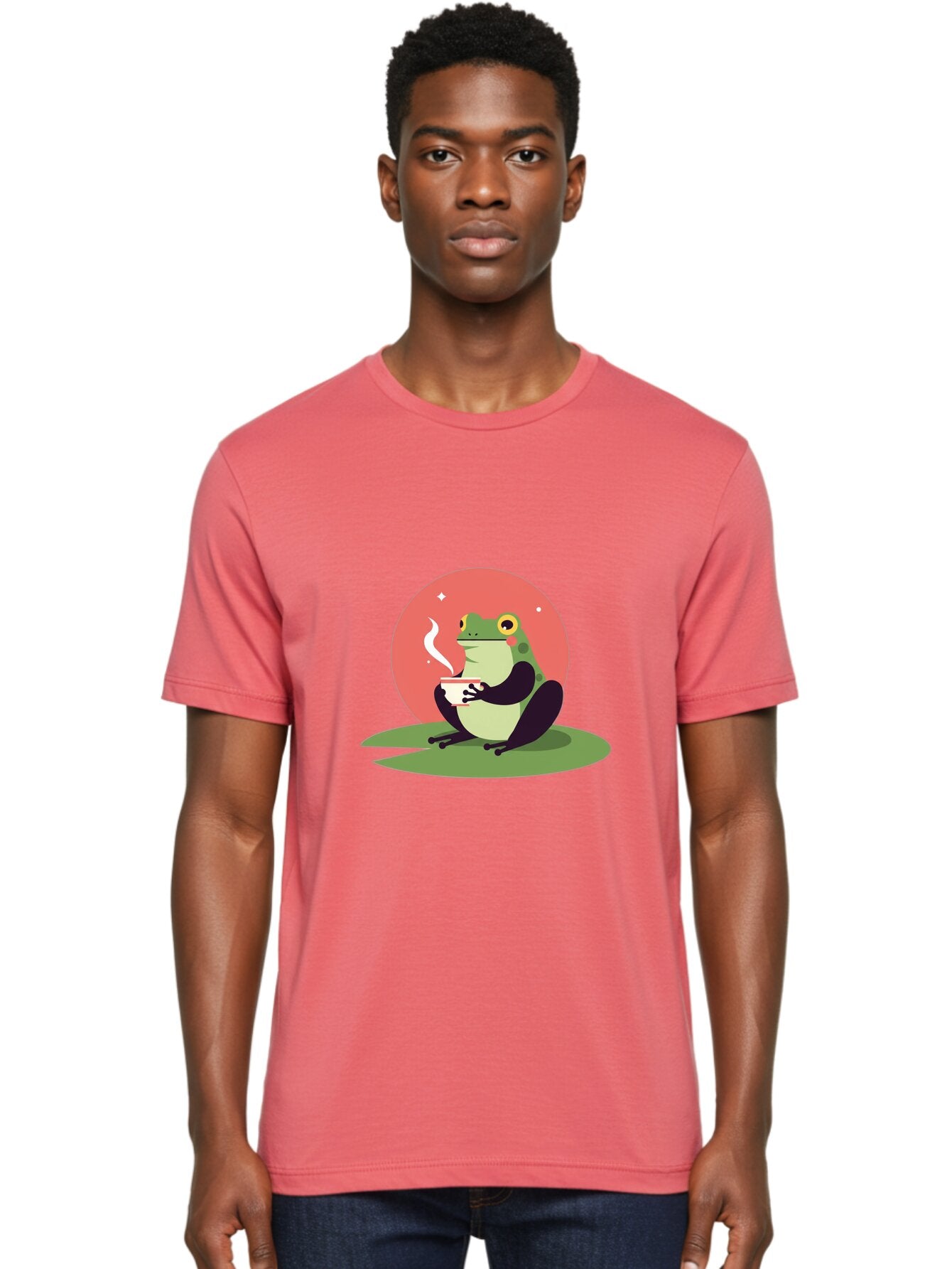 Frog-Drinking-Coffee Men'S Graphic Tee, 100% Cotton, Comfortable Casual Summer Wear, Machine Washable, Vintage Camera, Old Camera, Antique Camera, Black Camera, Classic Photography, Photography Equipment, Nostalgic Device, Film Camera, Baq859 23