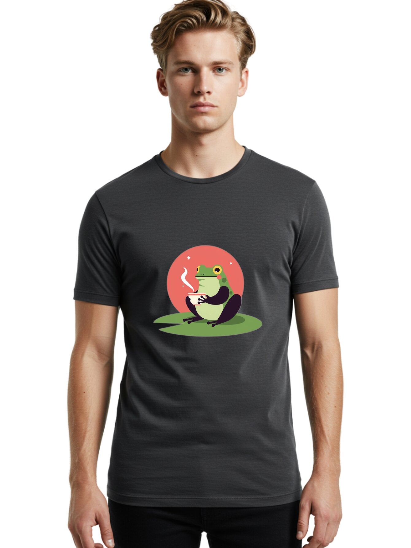 Frog-Drinking-Coffee Men'S Graphic Tee, 100% Cotton, Comfortable Casual Summer Wear, Machine Washable, Vintage Camera, Old Camera, Antique Camera, Black Camera, Classic Photography, Photography Equipment, Nostalgic Device, Film Camera, Baq859 20